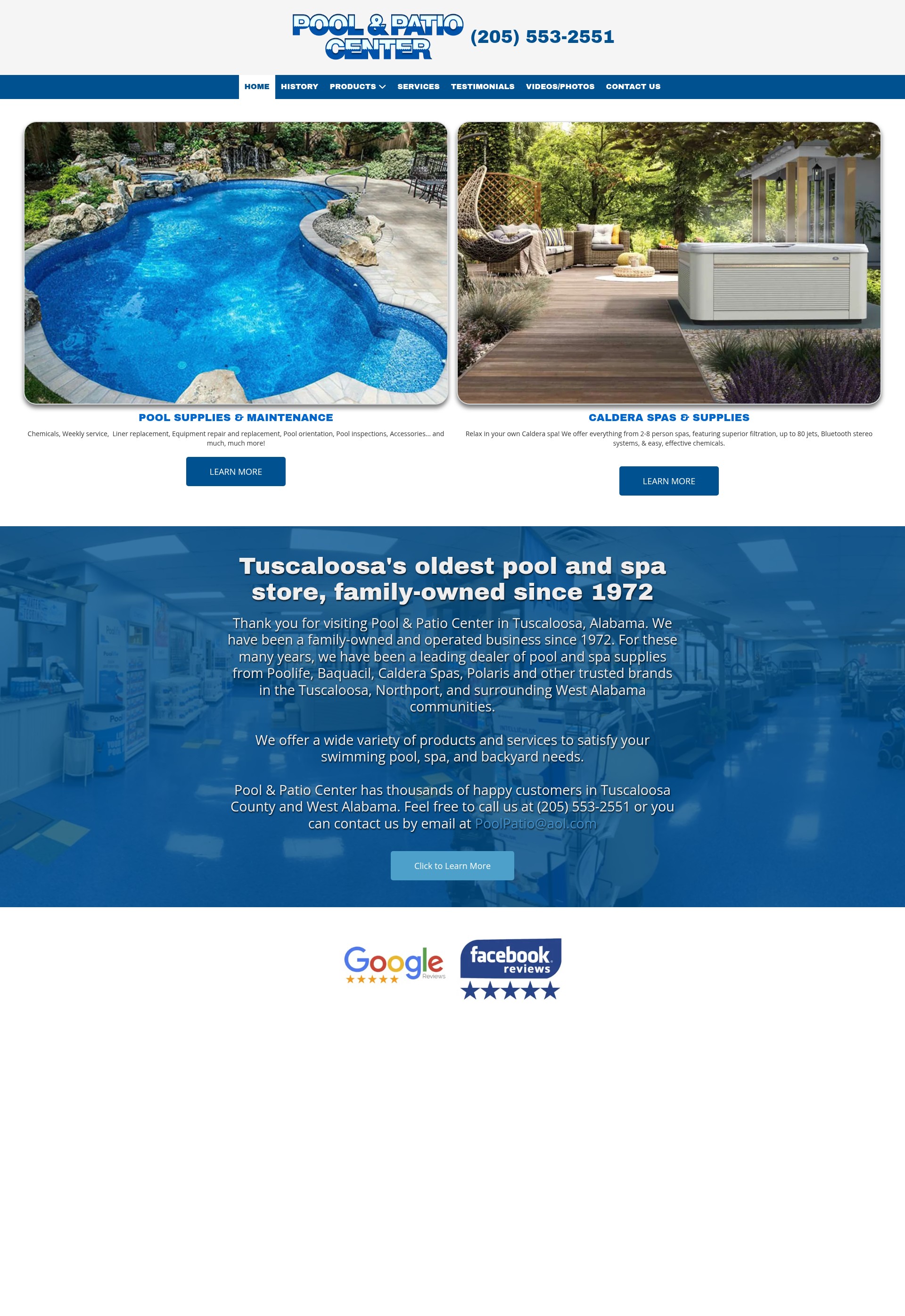 Screenshot of poolpatiocenter.com