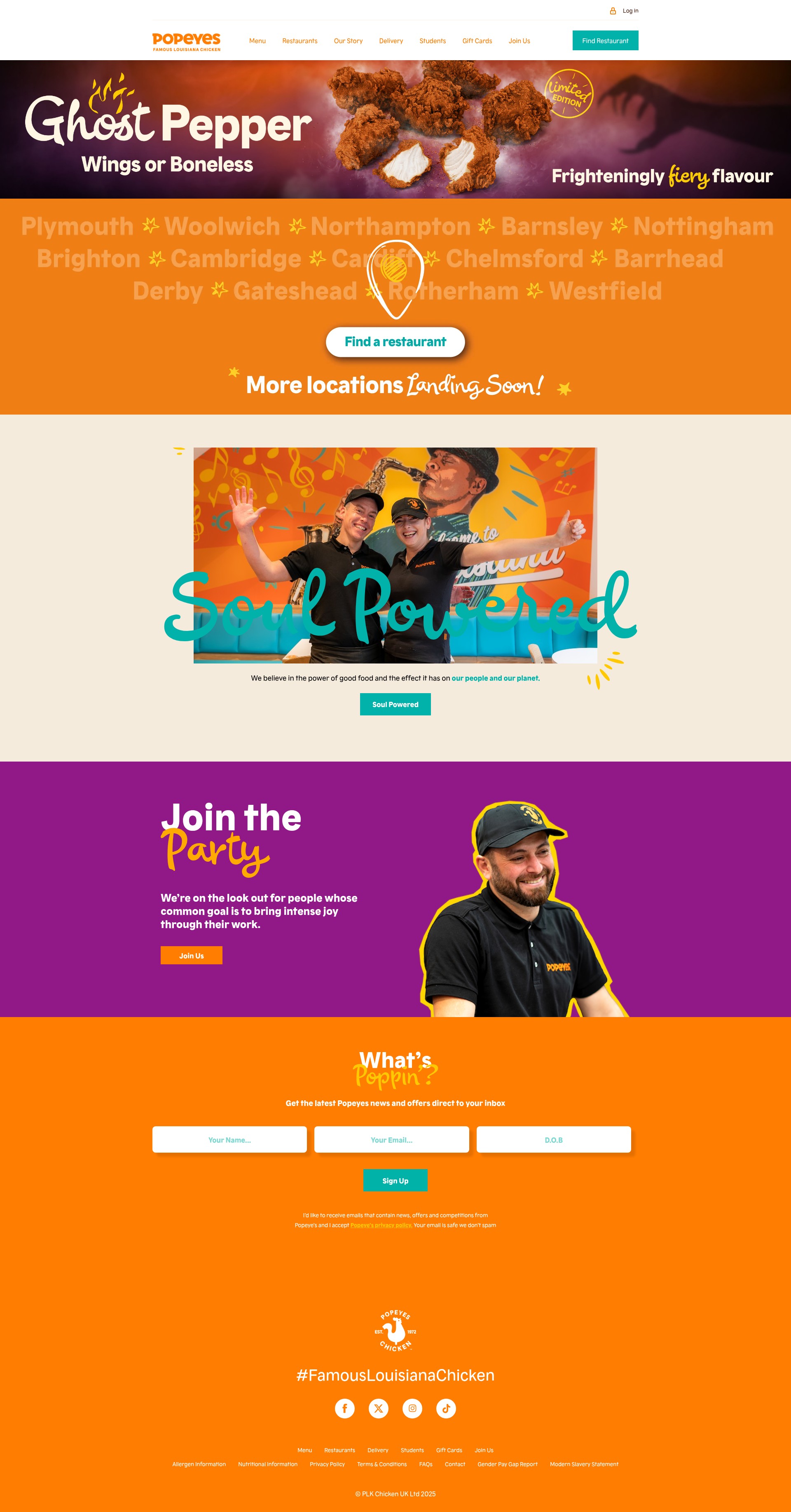 Screenshot of popeyesuk.com