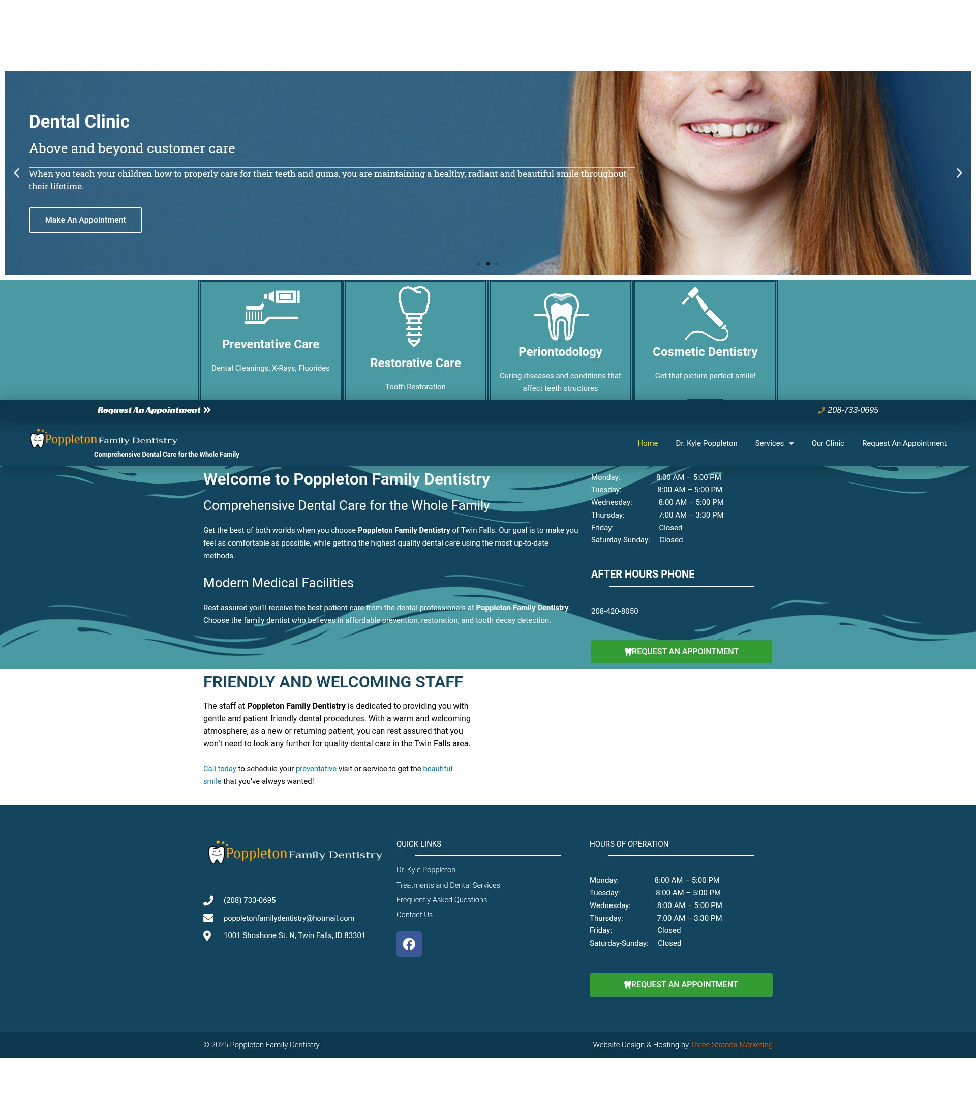 Screenshot of poppletondental.com