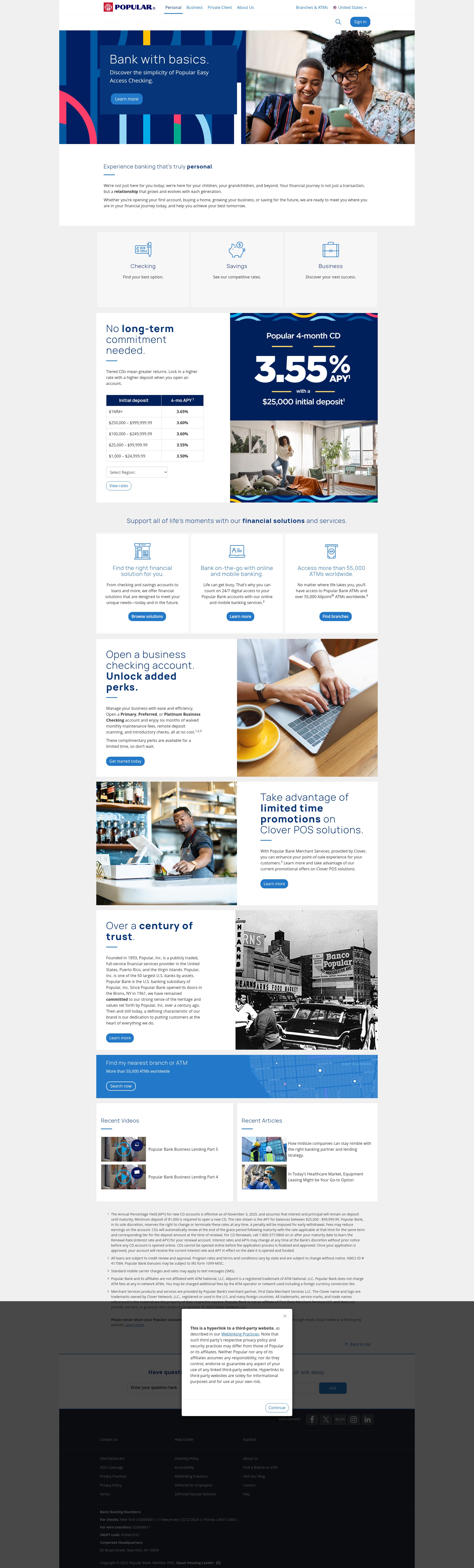 Screenshot of popularbank.com