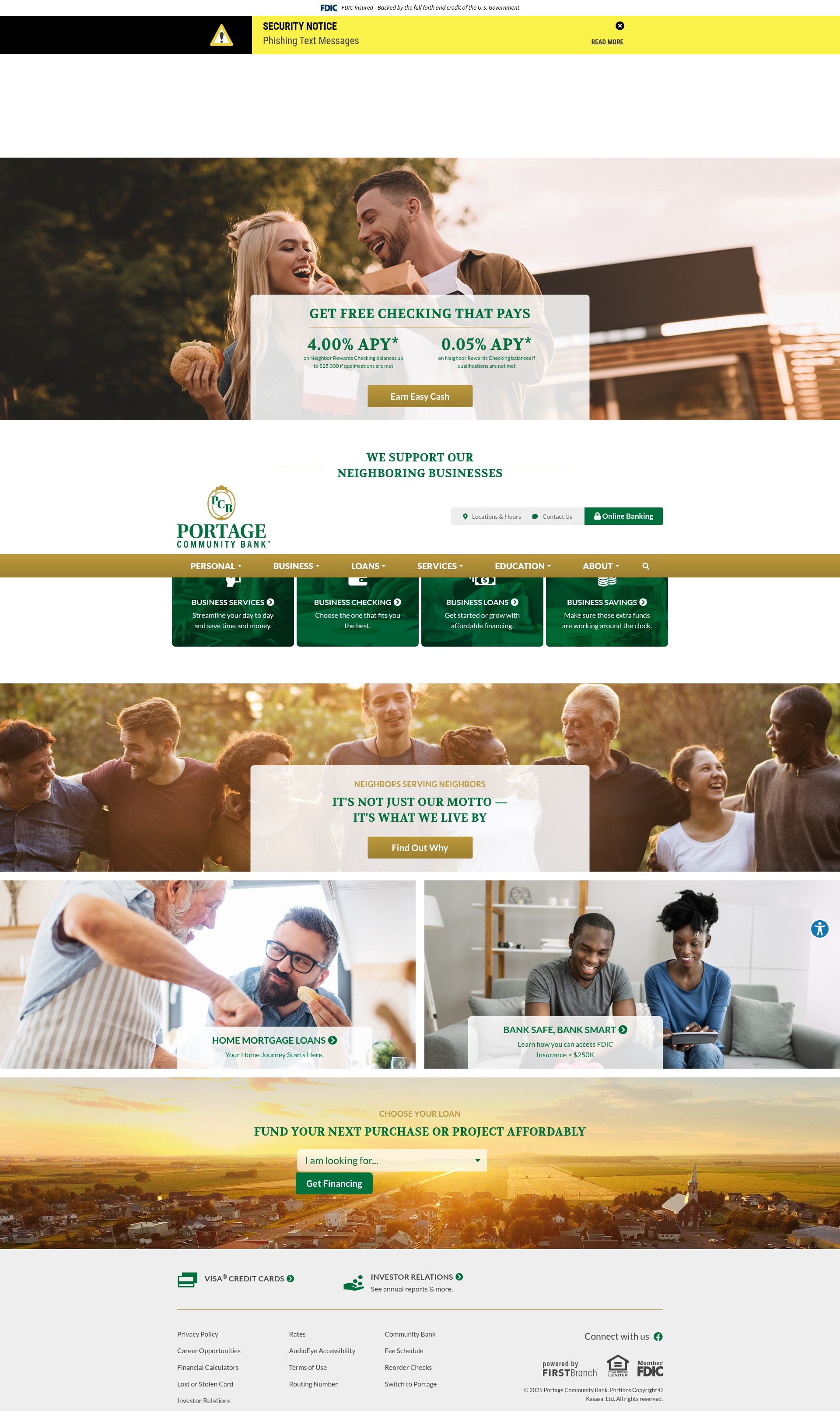Screenshot of portagecommunity.bank