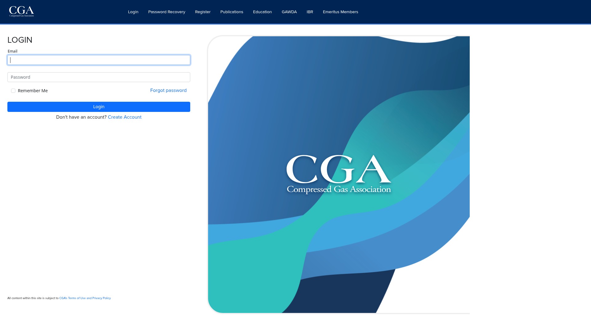 Screenshot of portal.cganet.com