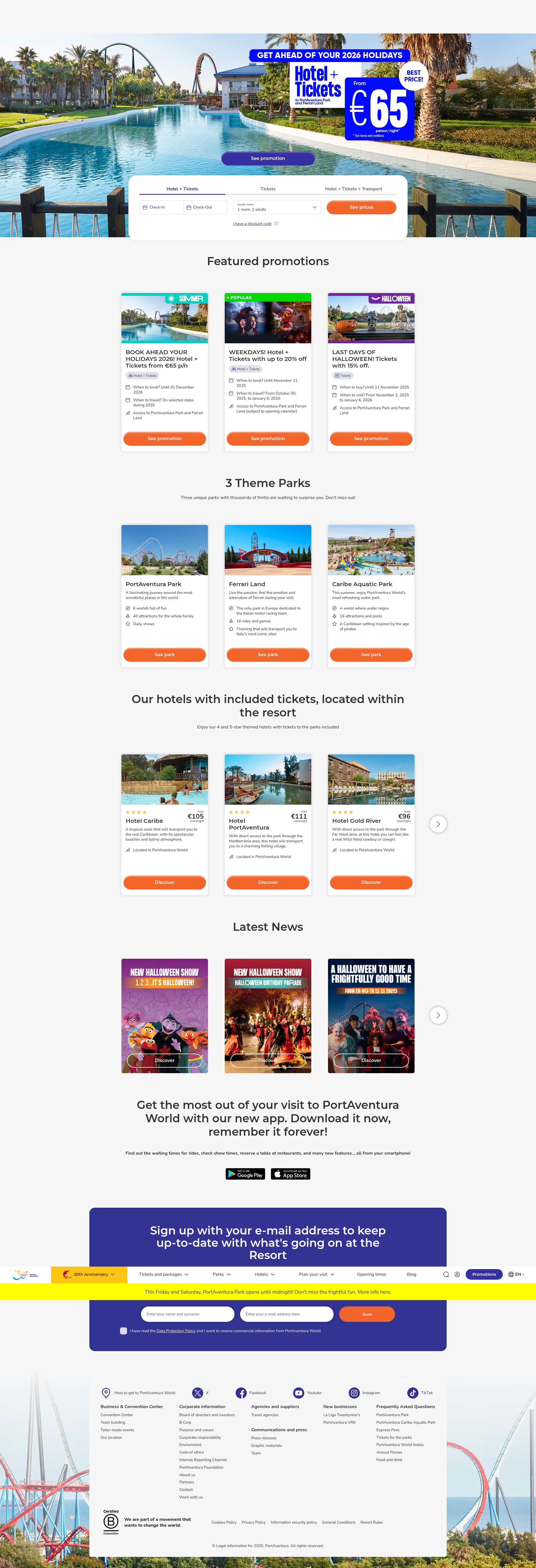 Screenshot of portaventuraworld.com