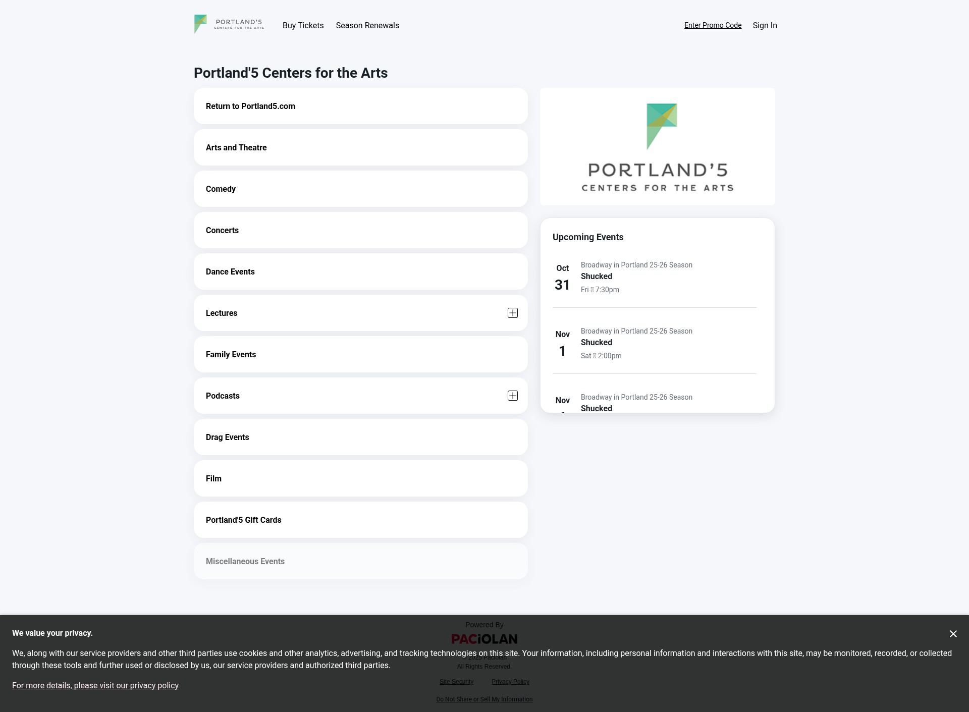 Screenshot of portland5.evenue.net