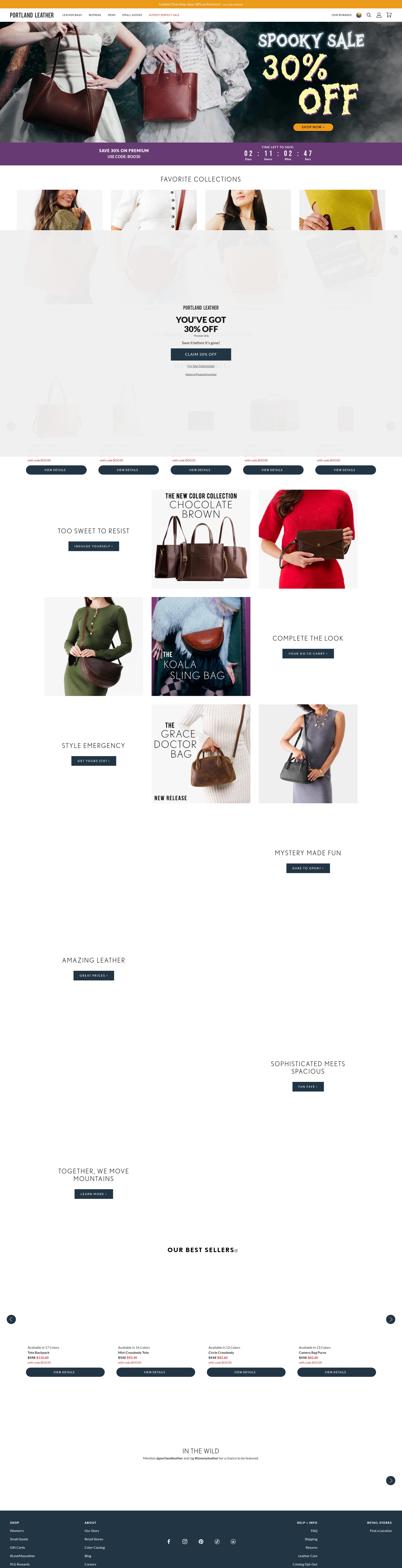 Screenshot of portlandleathergoods.com