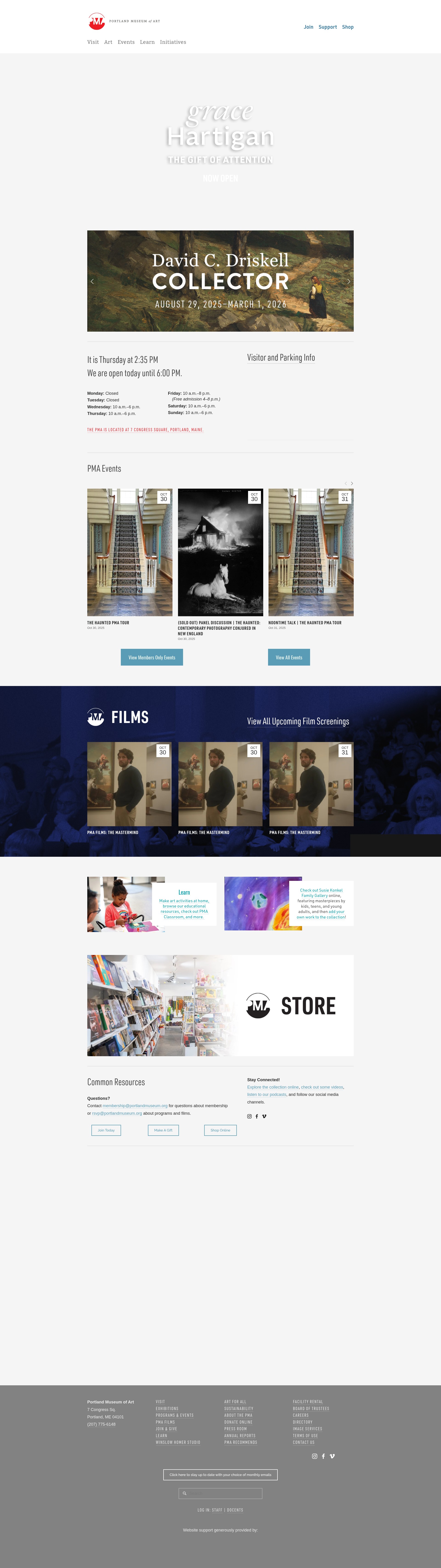 Screenshot of portlandmuseum.org