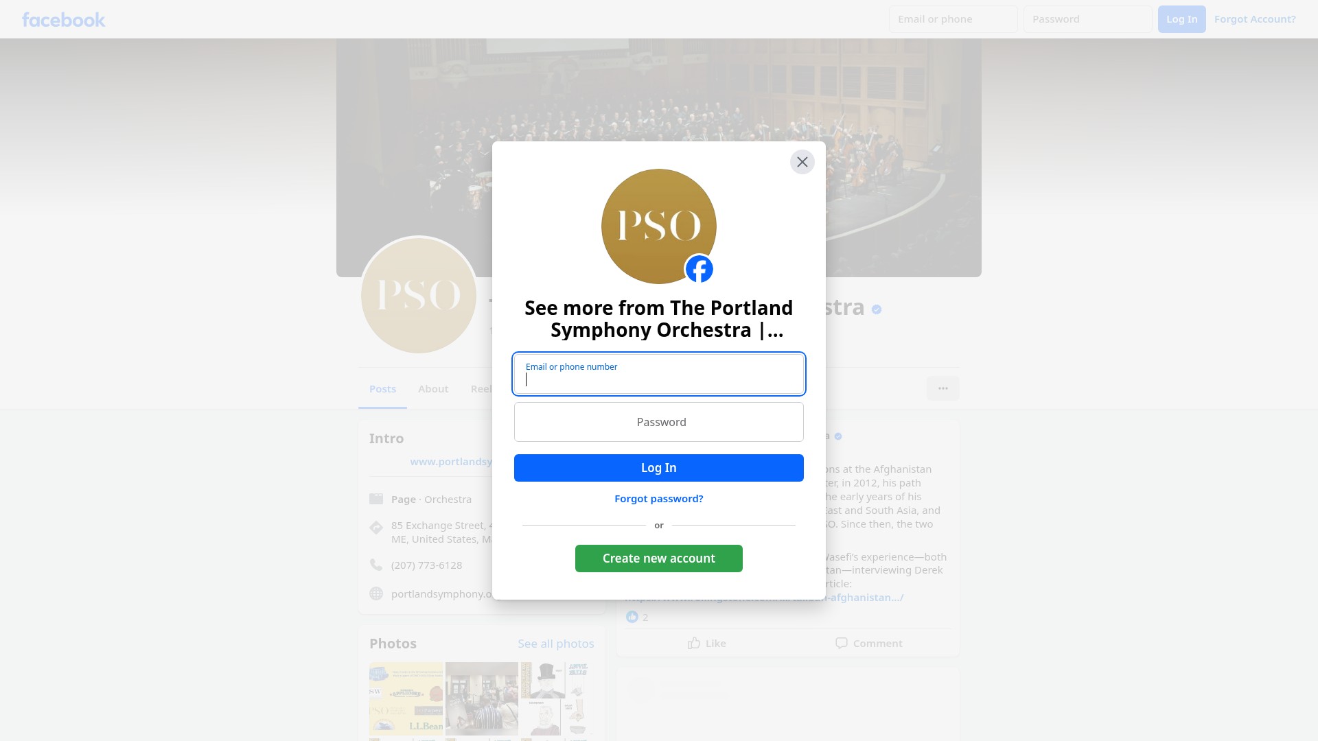 Screenshot of portlandsymphony.org