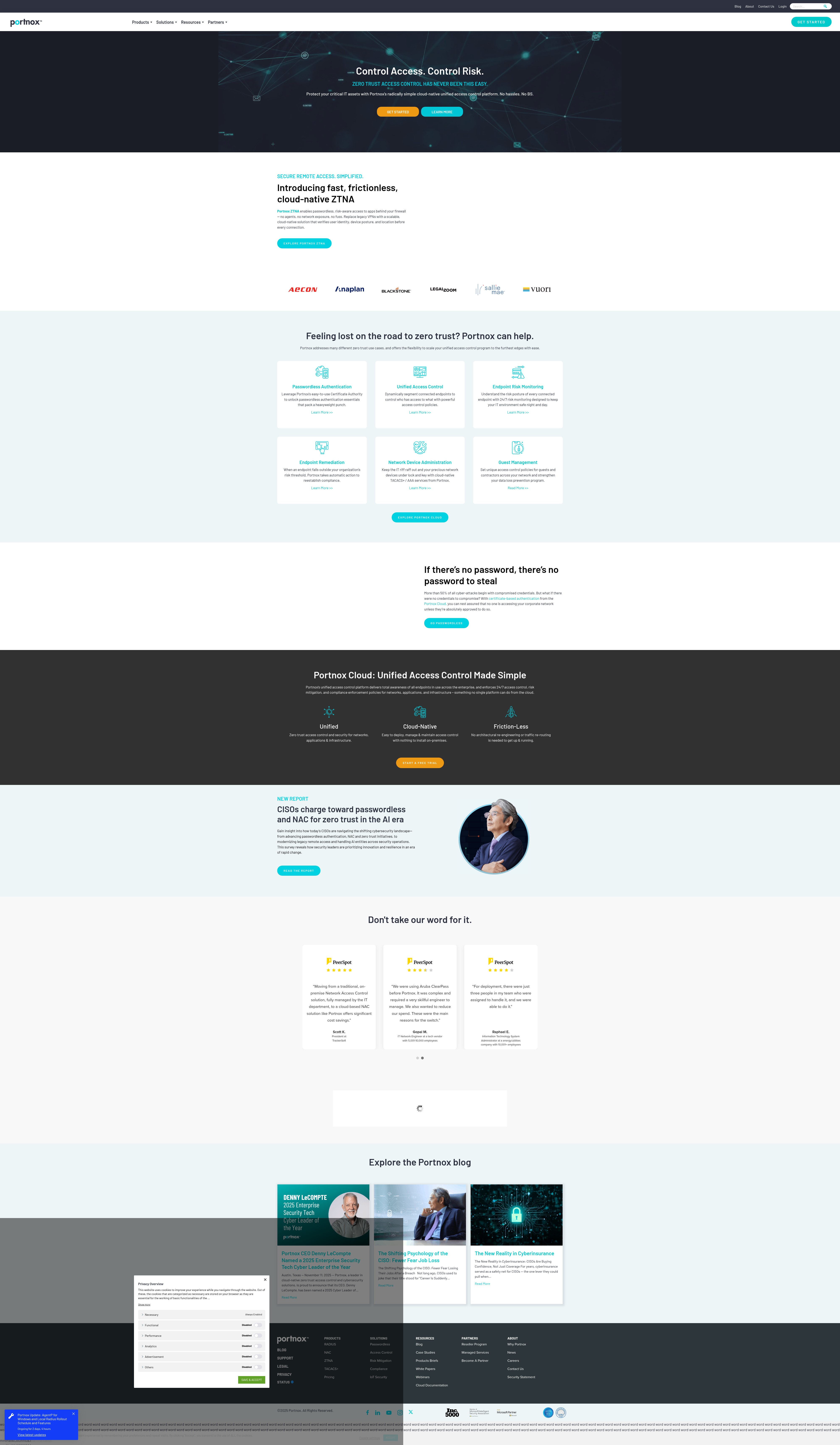 Screenshot of portnox.com