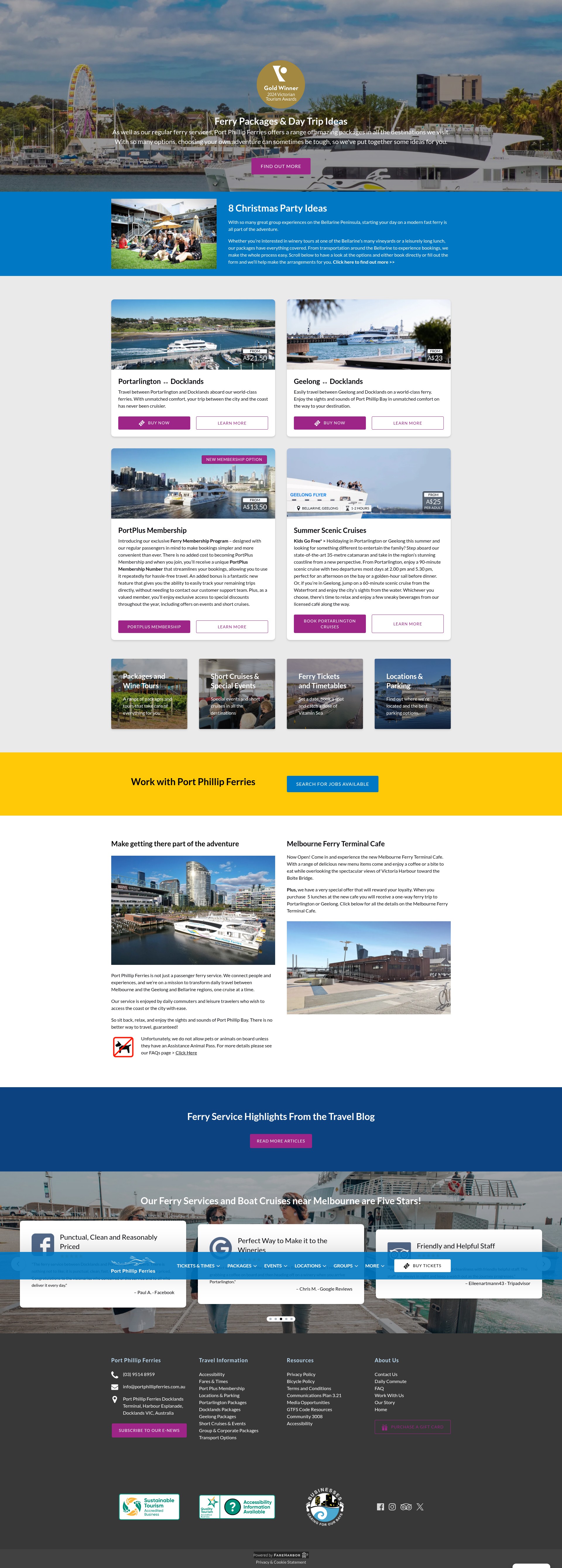 Screenshot of portphillipferries.com.au