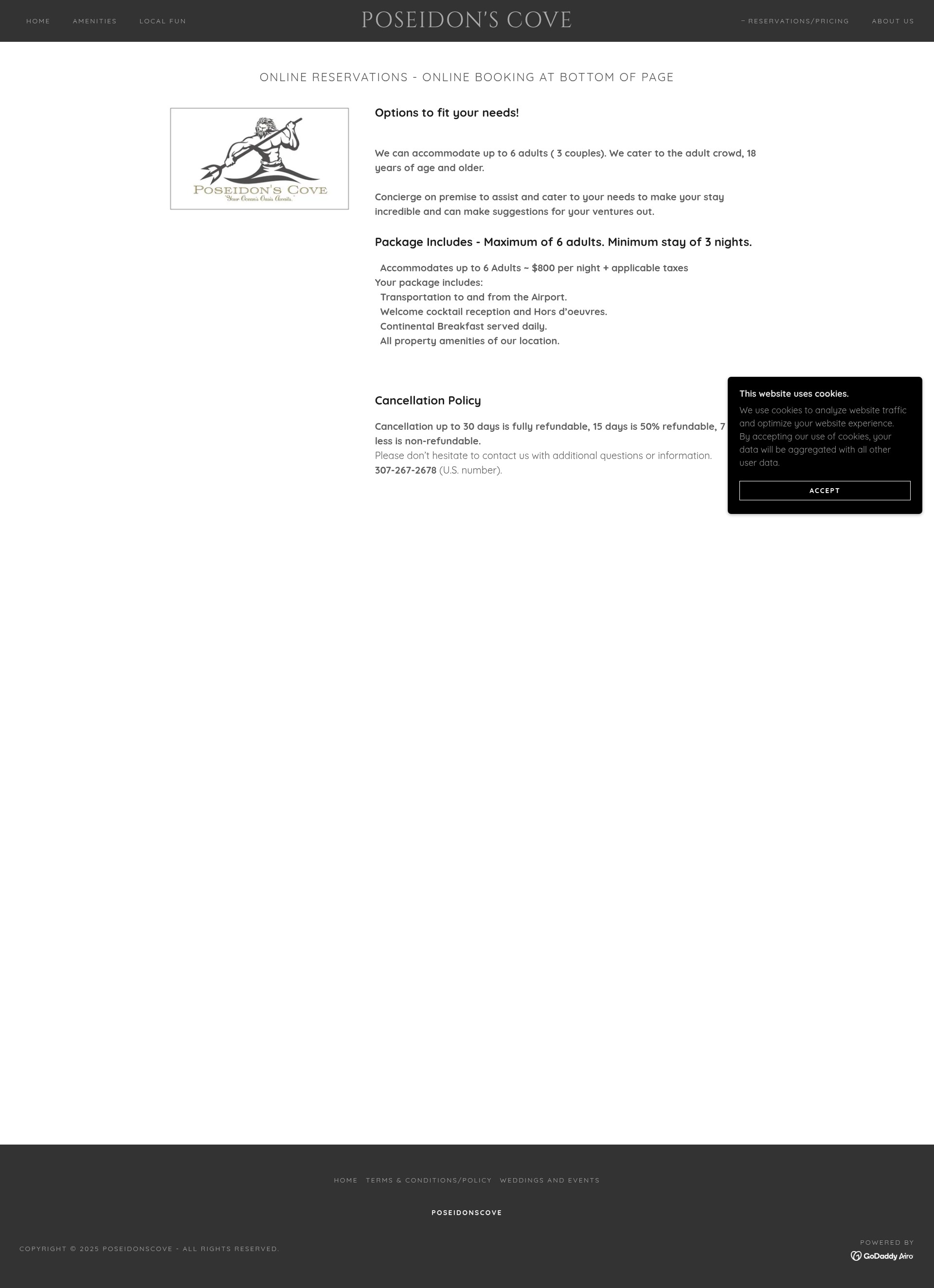 Screenshot of poseidonscove.com