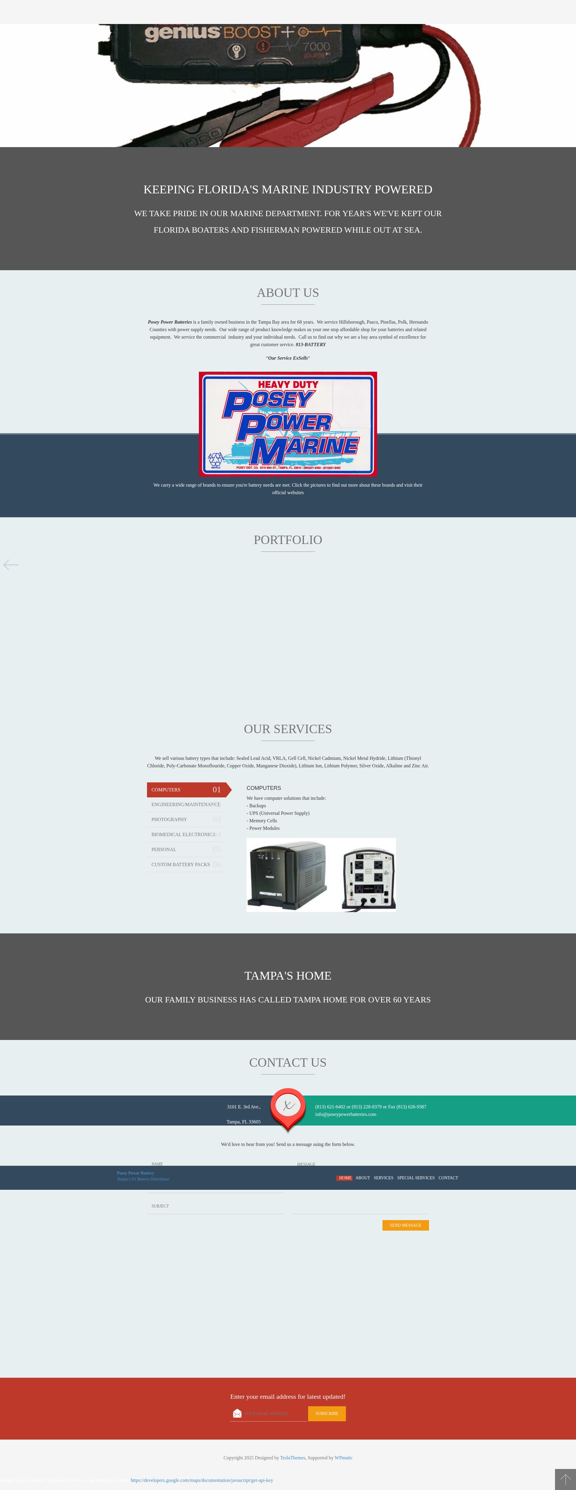Screenshot of poseypowerbatteries.com