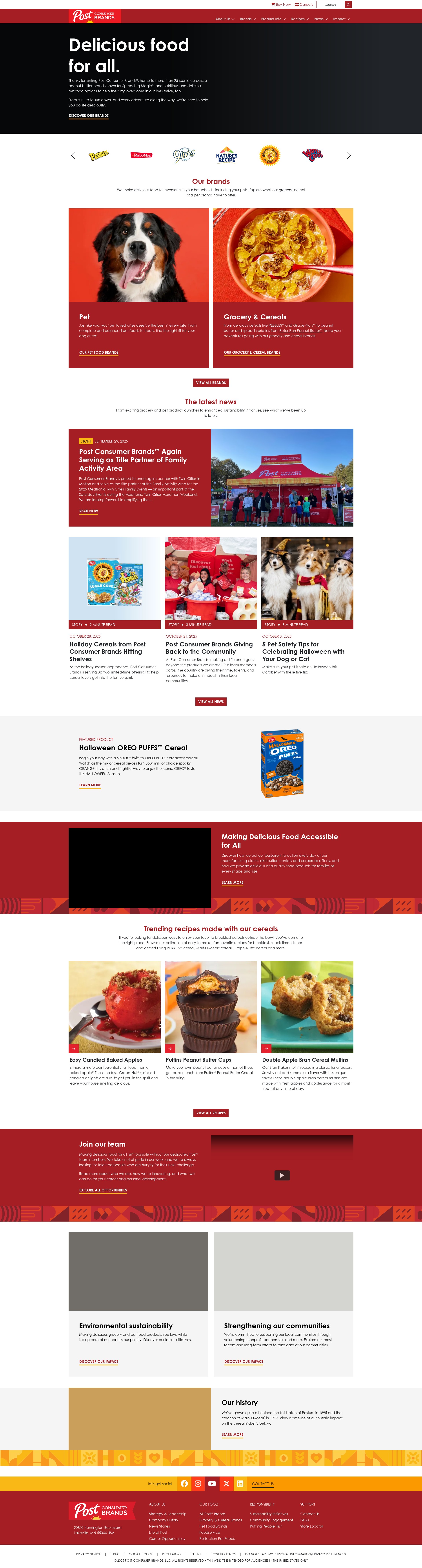 Screenshot of postconsumerbrands.com