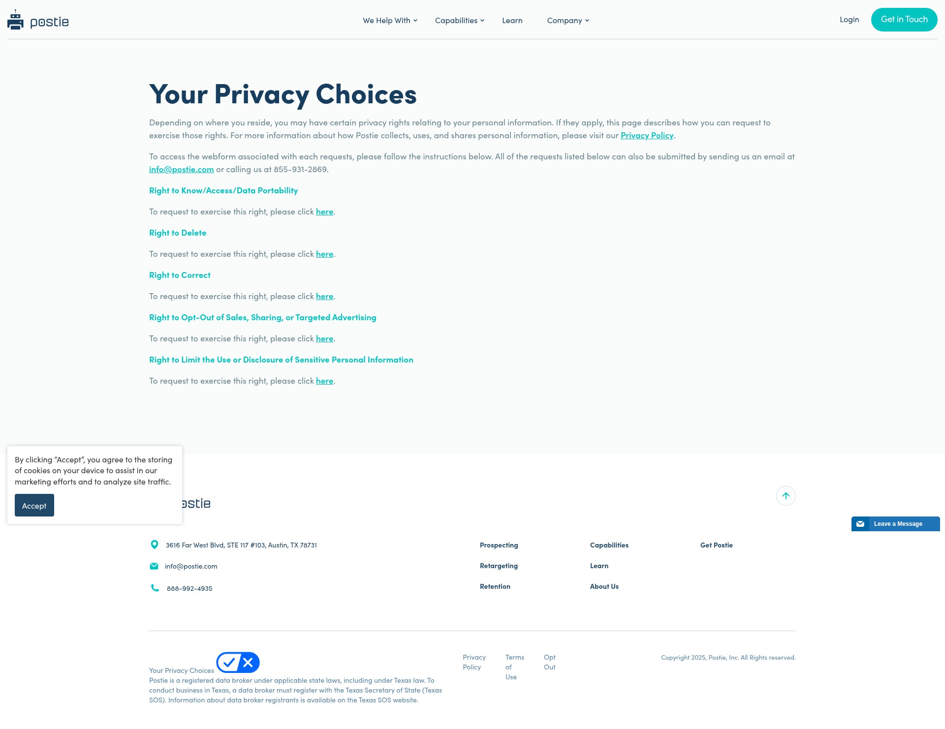 Screenshot of postie.com