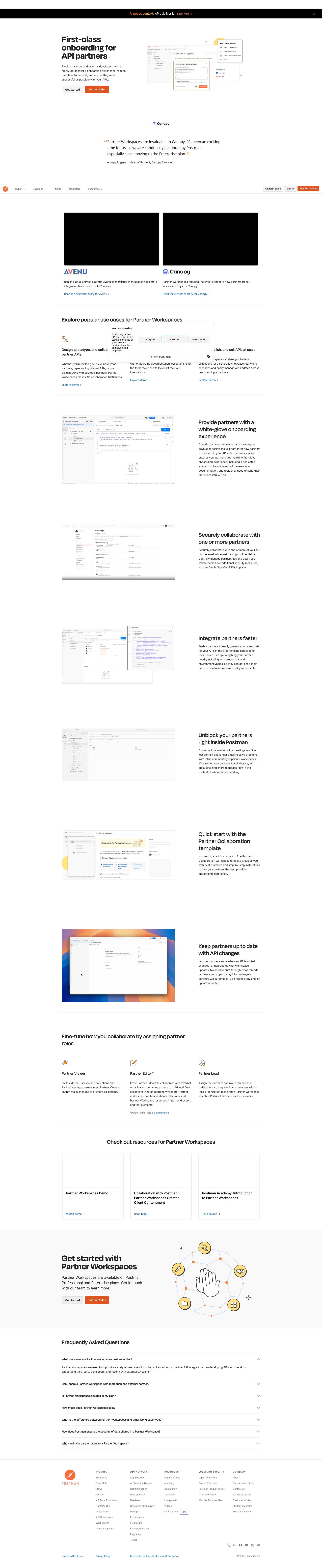 Screenshot of postman.com
