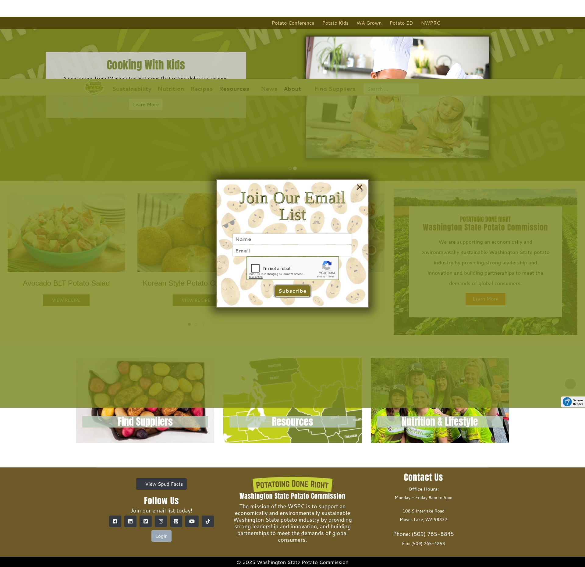 Screenshot of potatoes.com