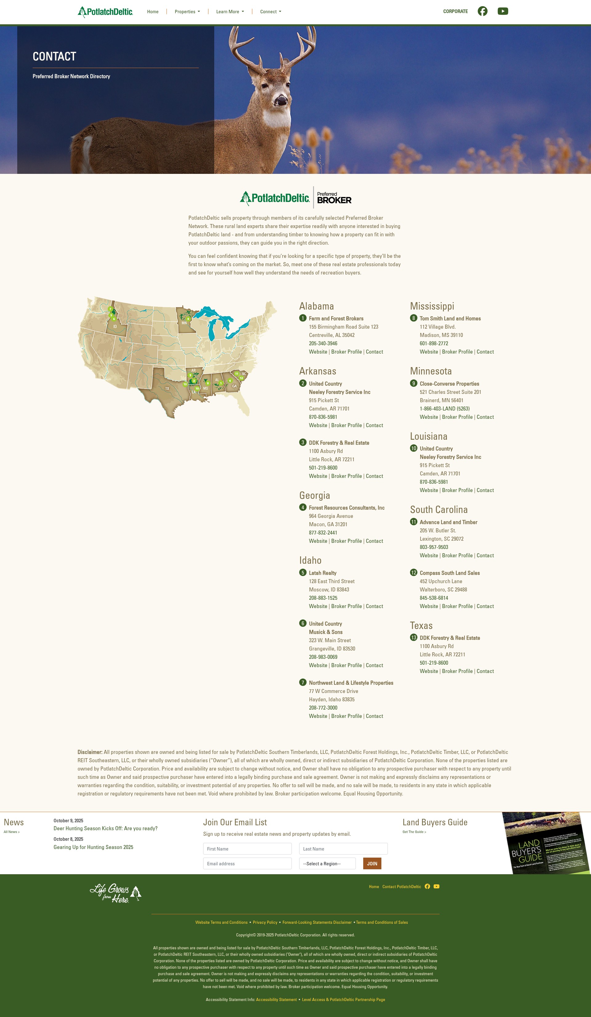 Screenshot of potlatchdelticlandsales.com