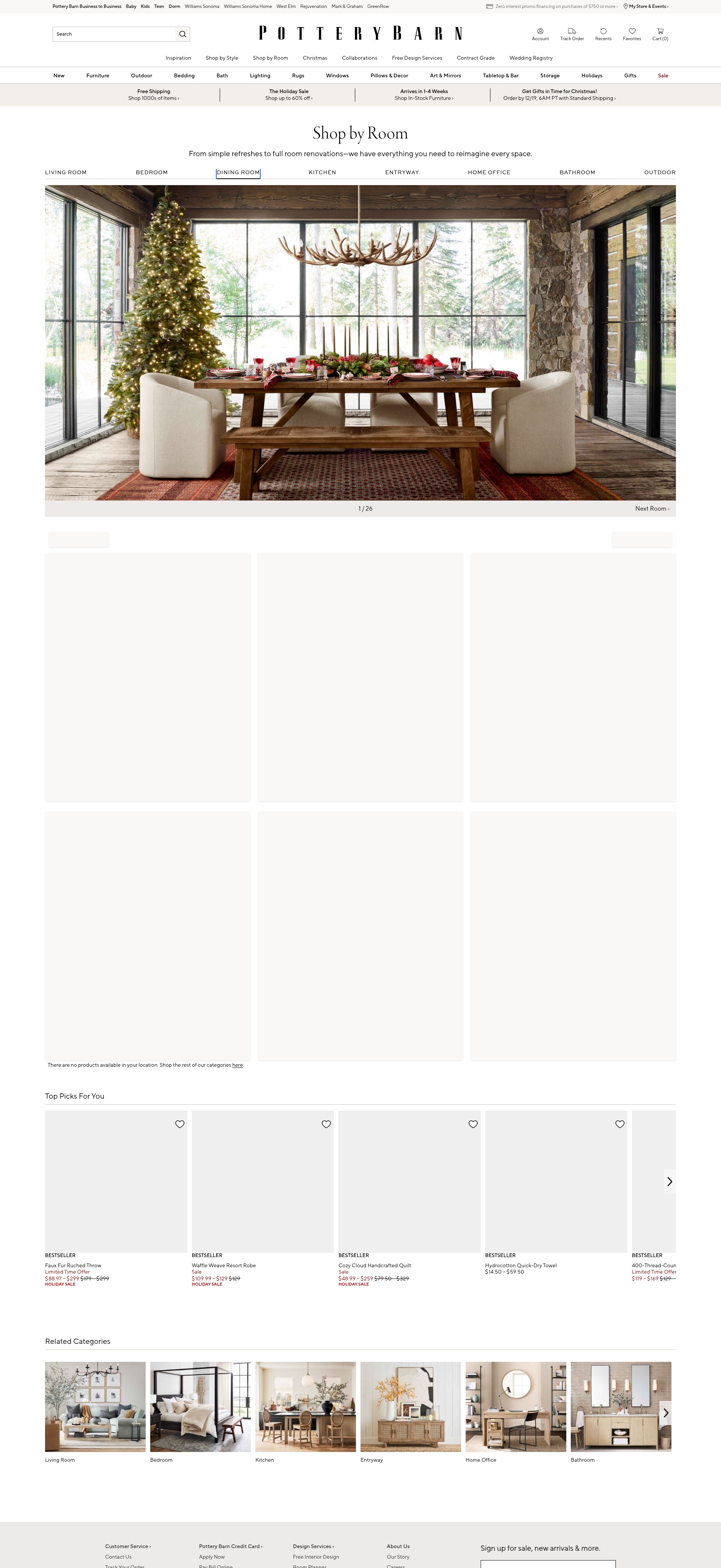 Screenshot of potterybarn.com