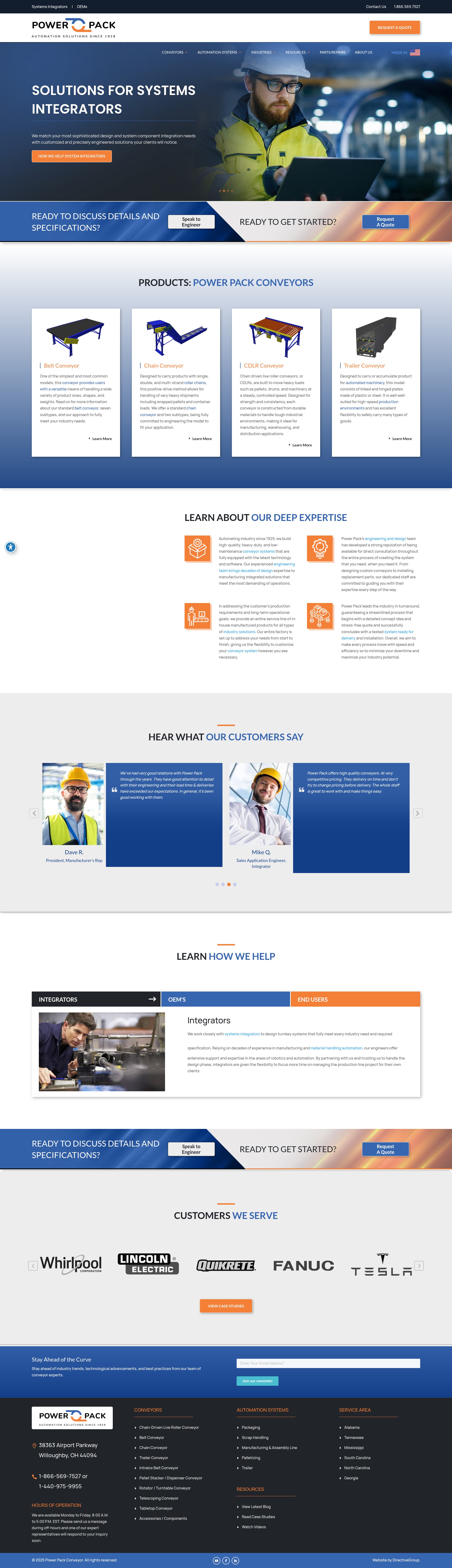 Screenshot of power-packconveyor.com