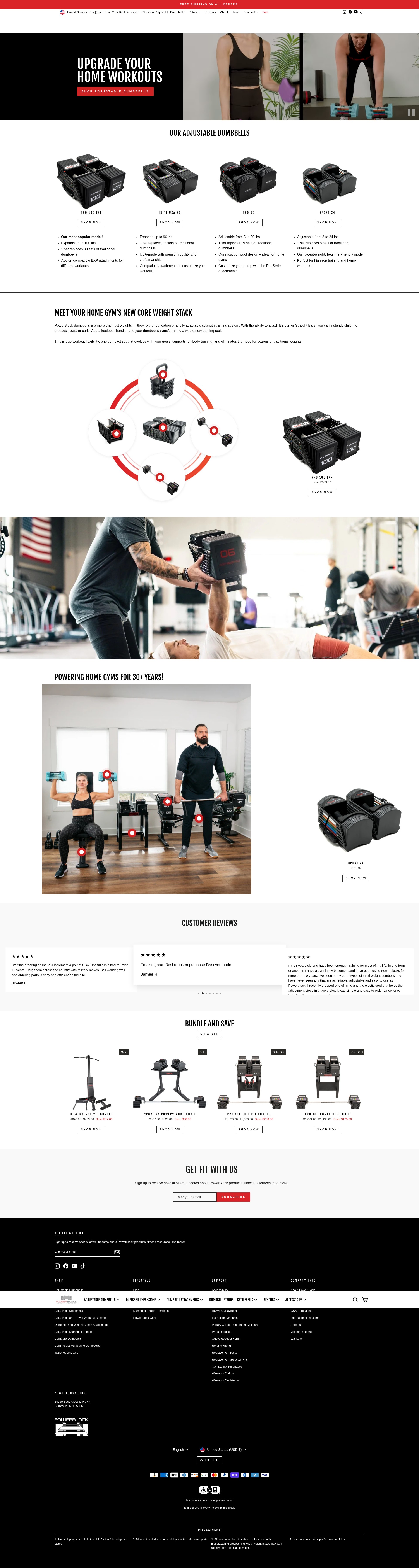 Screenshot of powerblock.com