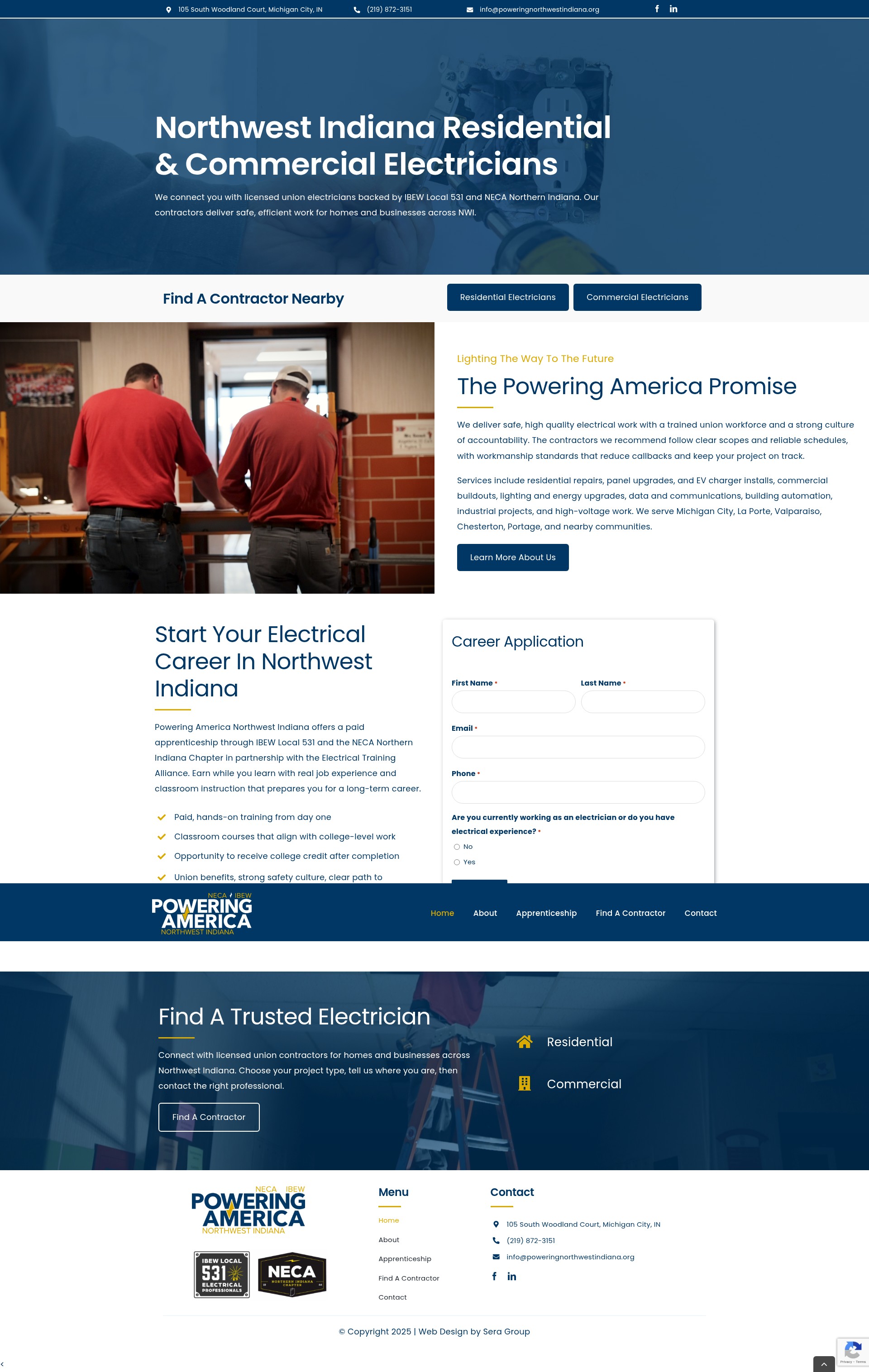 Screenshot of poweringnorthwestindiana.org