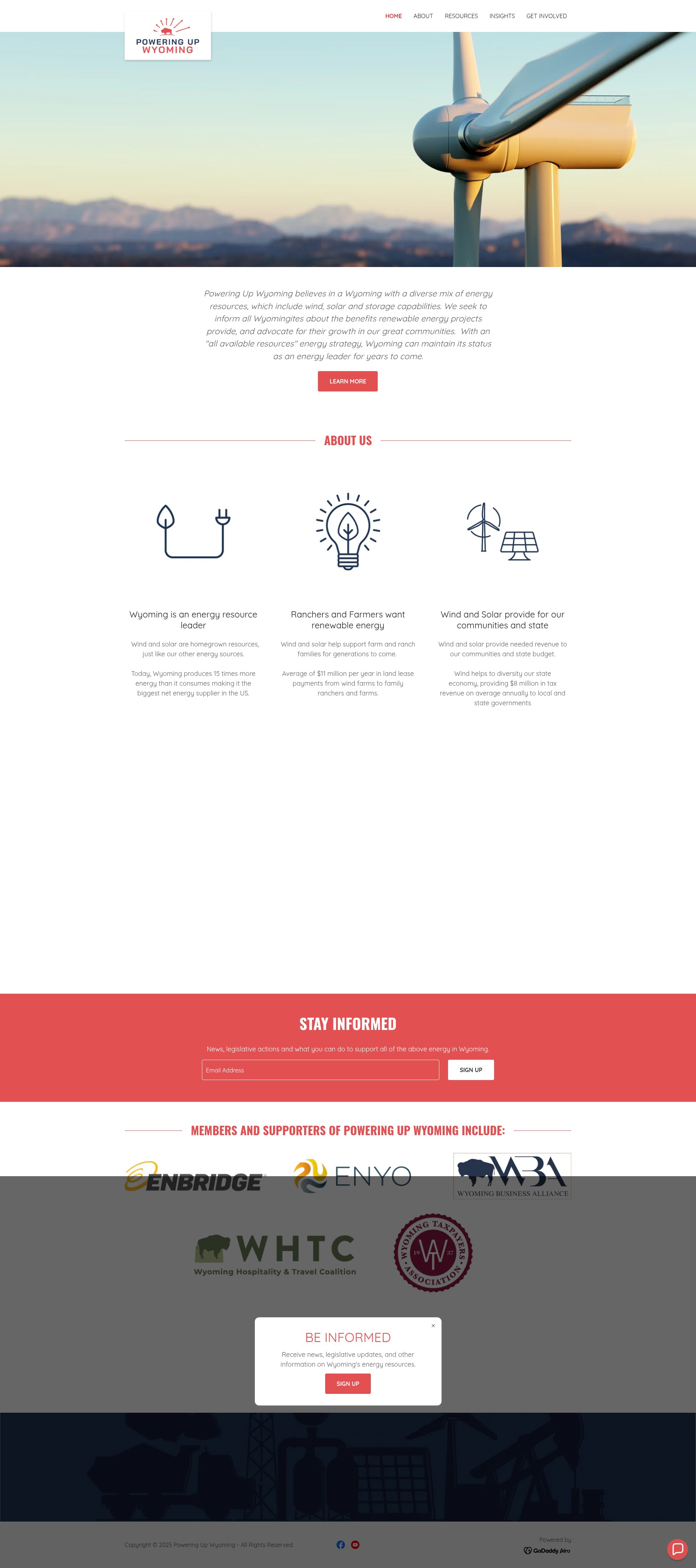 Screenshot of poweringupwyoming.org