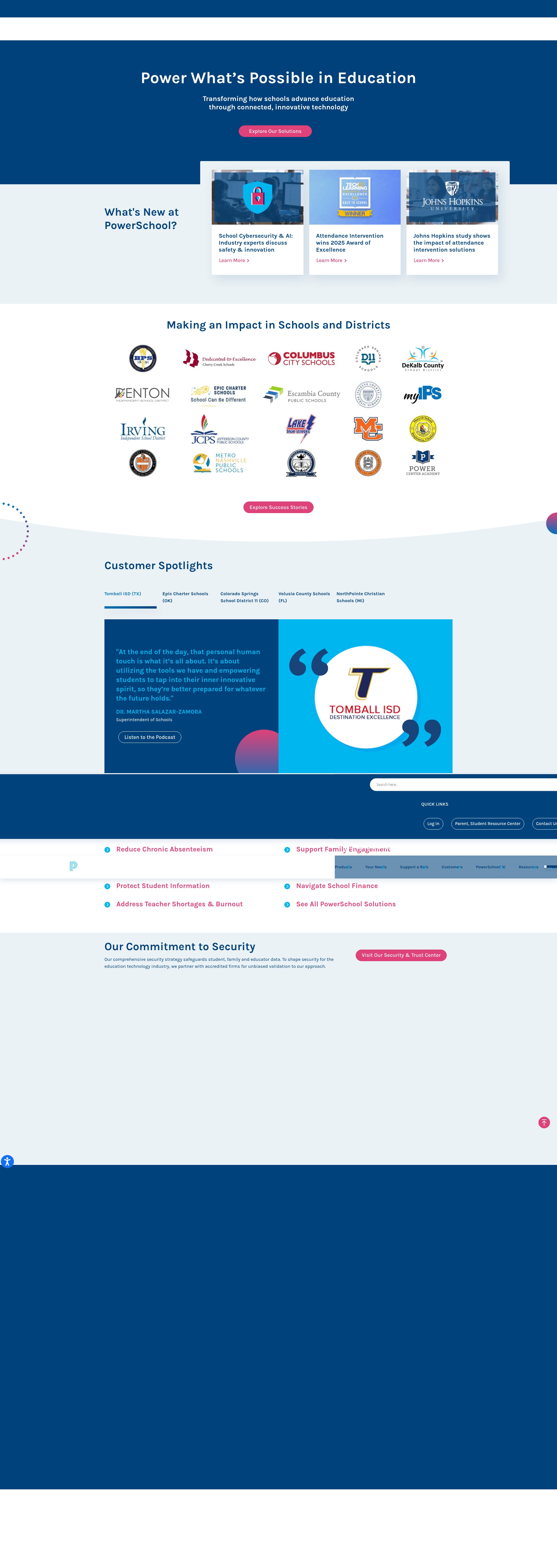 Screenshot of powerschool.com