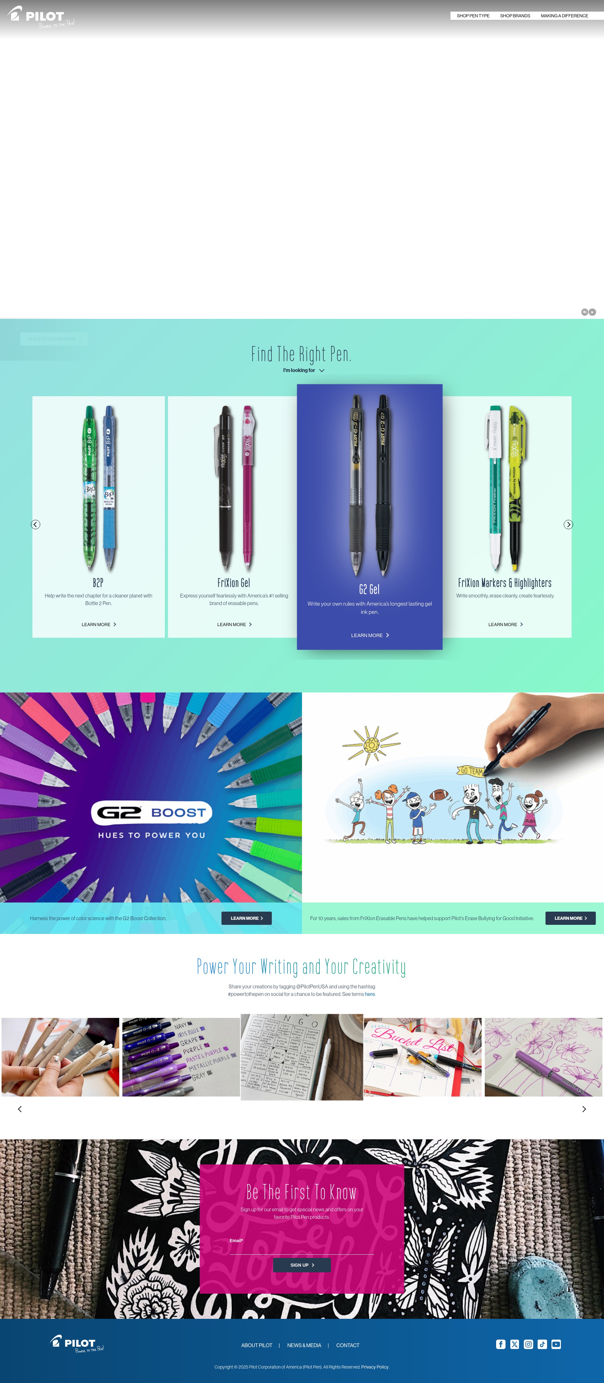 Screenshot of powertothepen.com