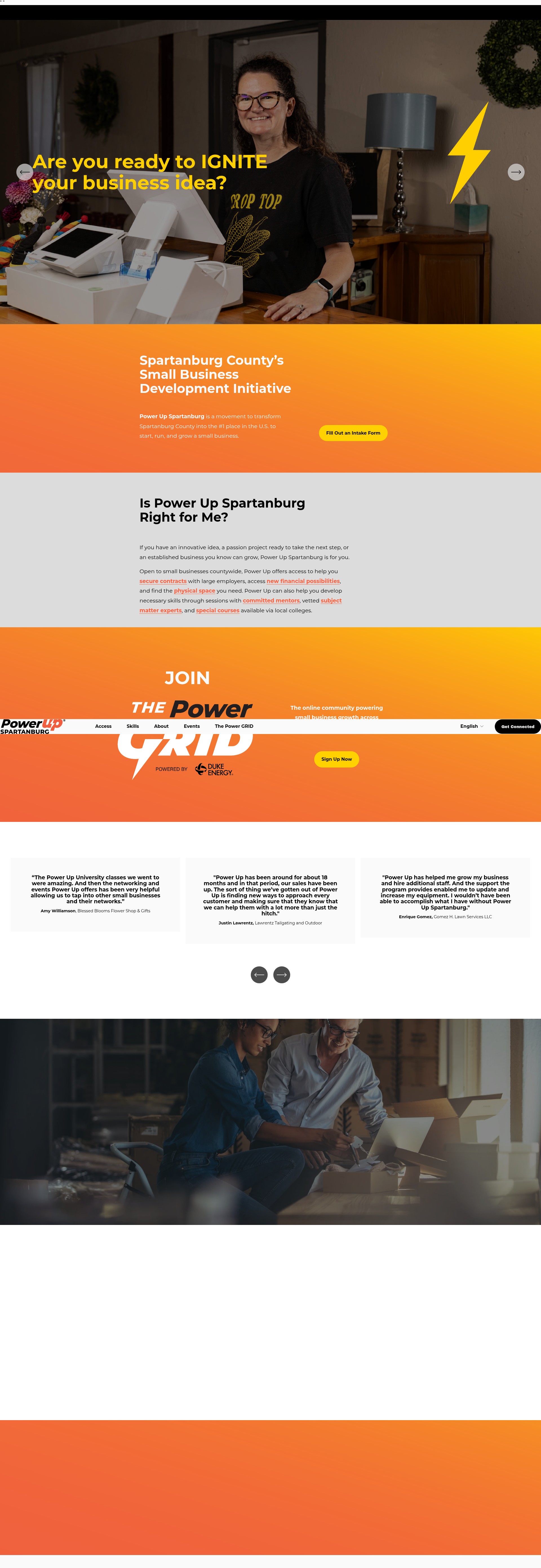 Screenshot of powerupspartanburg.com