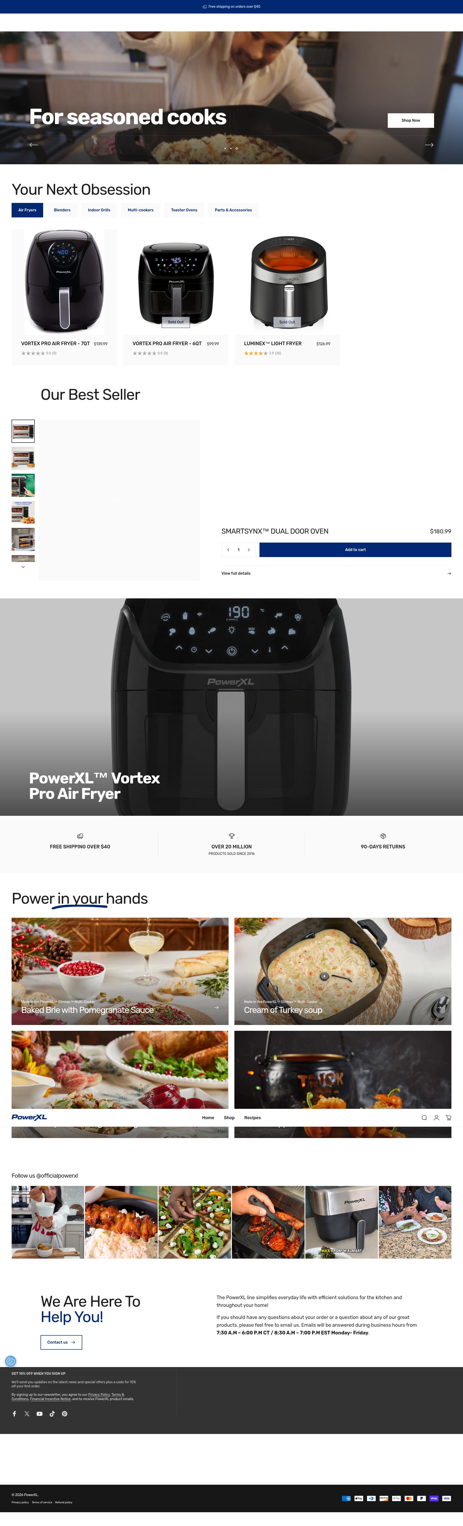 Screenshot of powerxlproducts.com