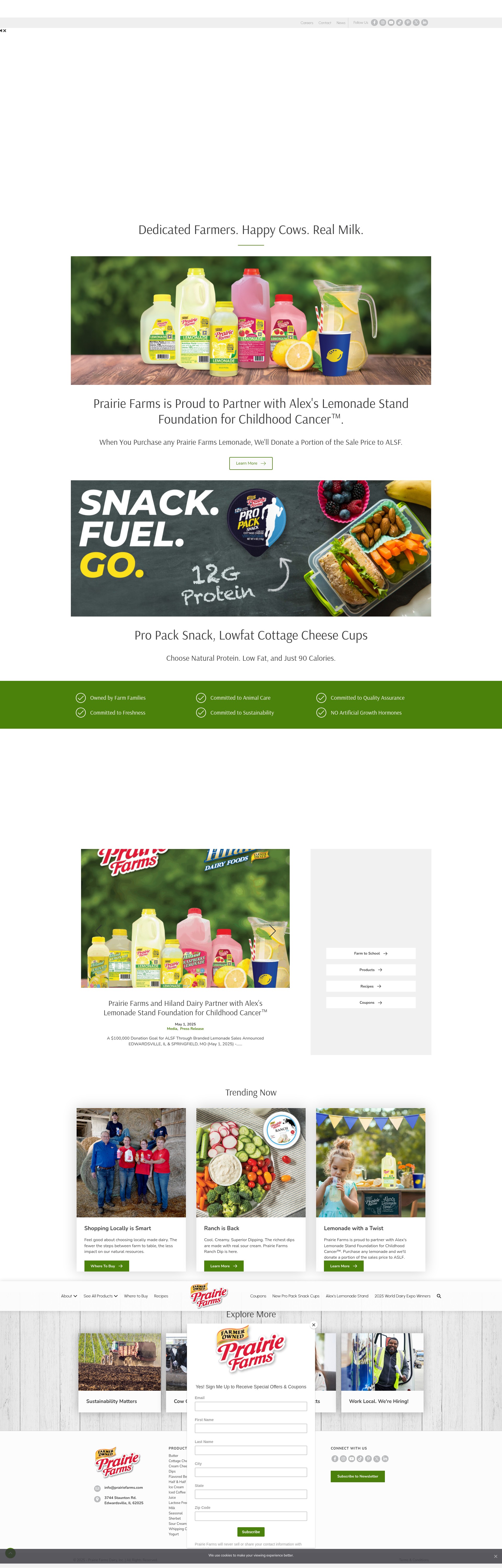 Screenshot of prairiefarms.com