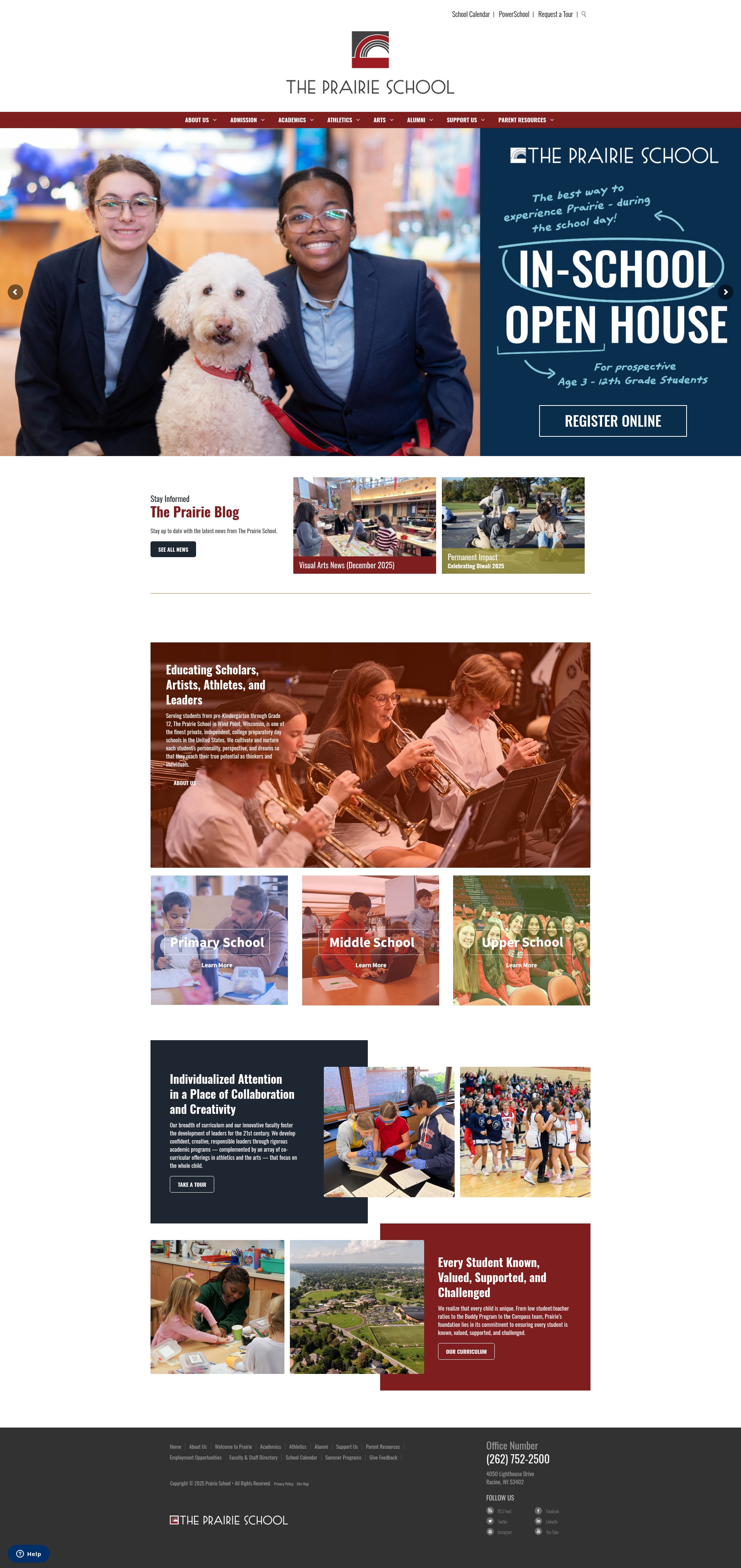 Screenshot of prairieschool.com