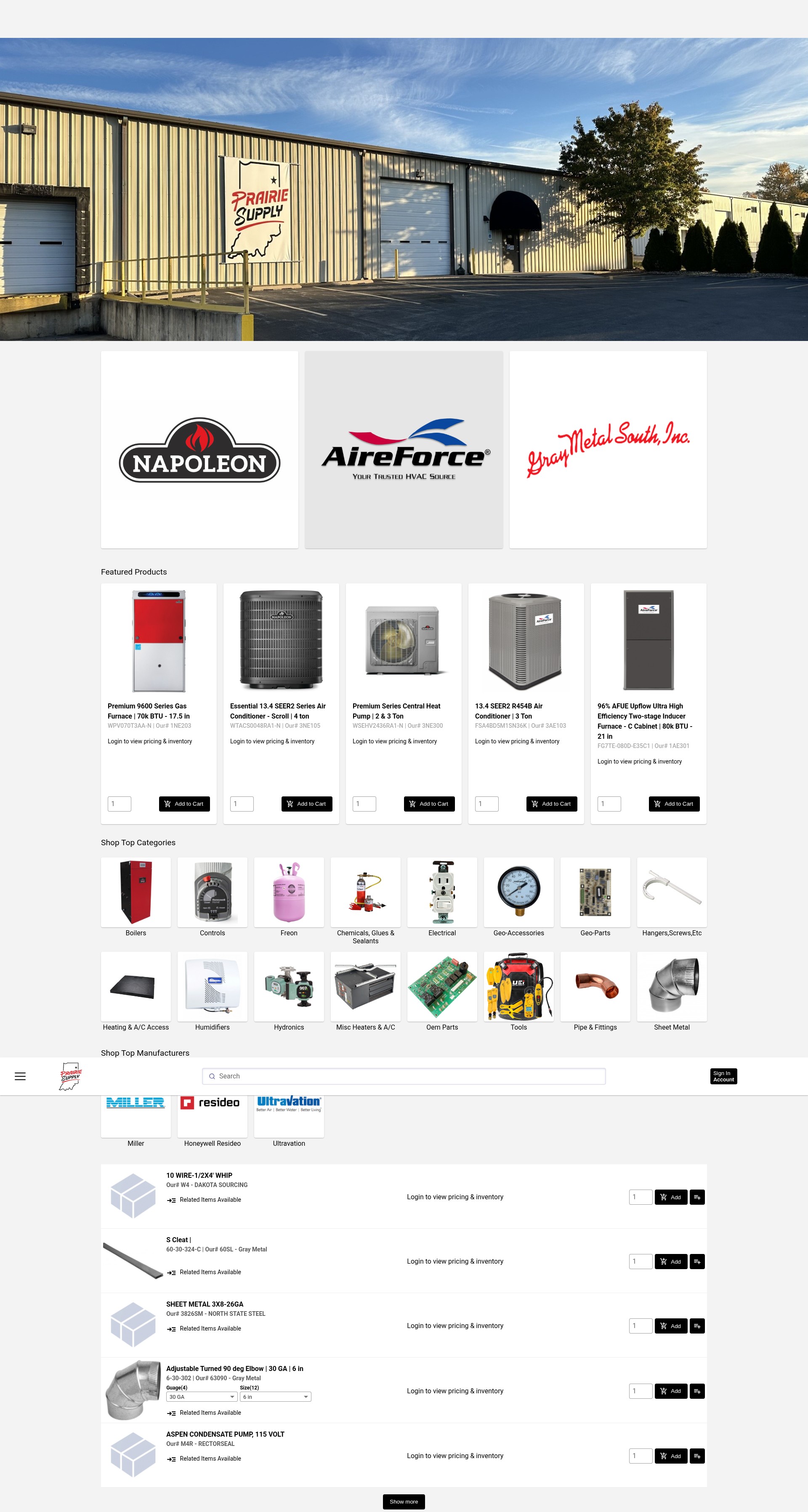 Screenshot of prairiesupplyfw.com