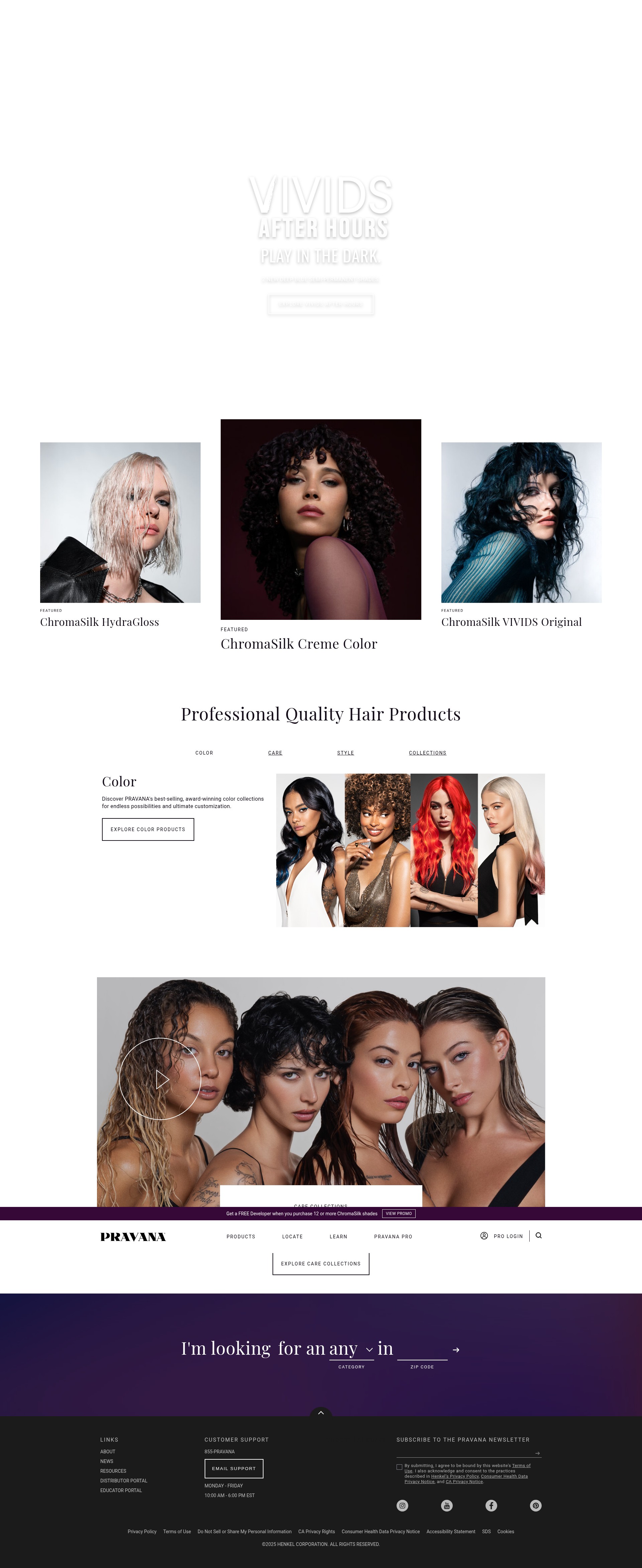 Screenshot of pravana.com