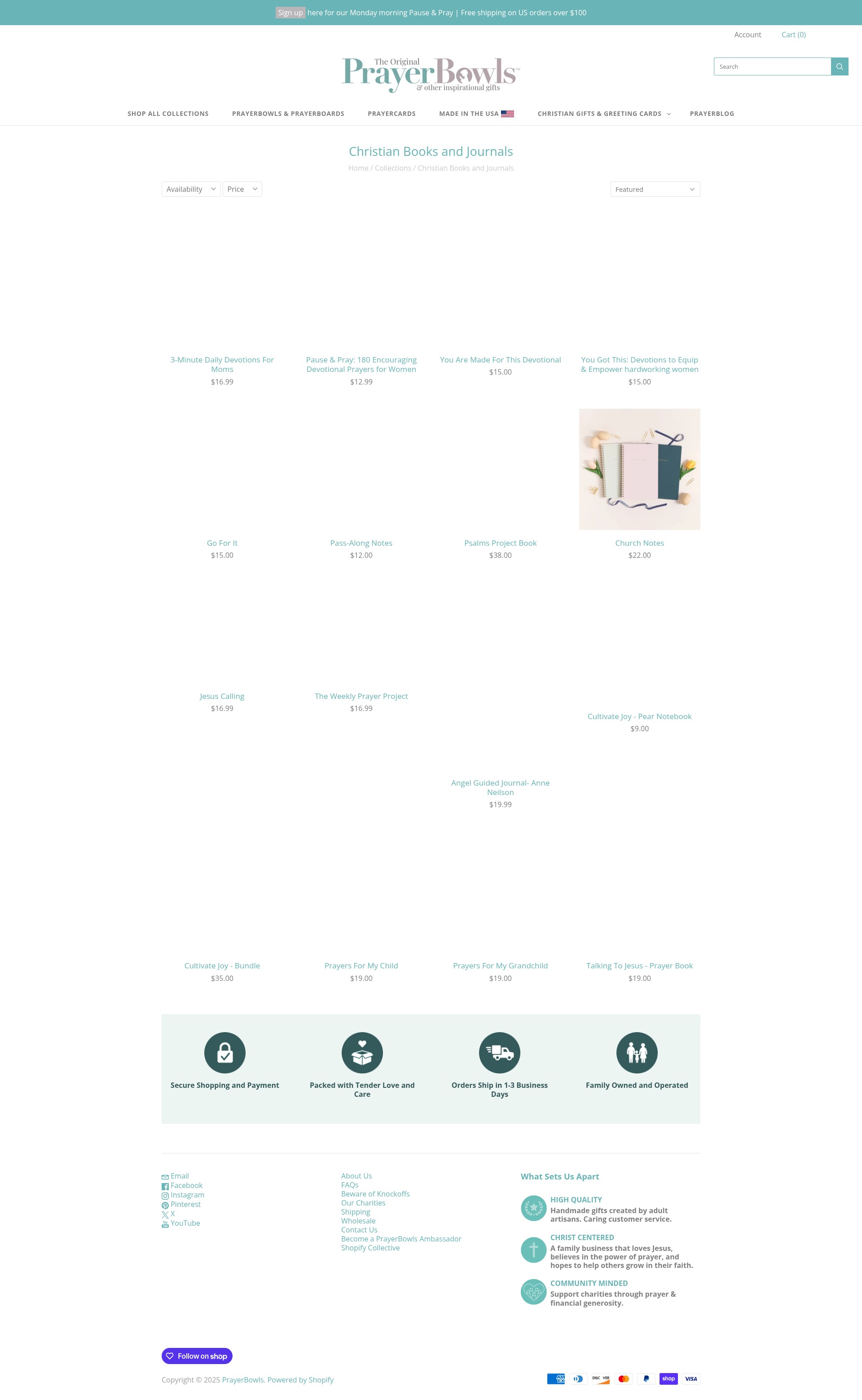Screenshot of prayerbowls.com