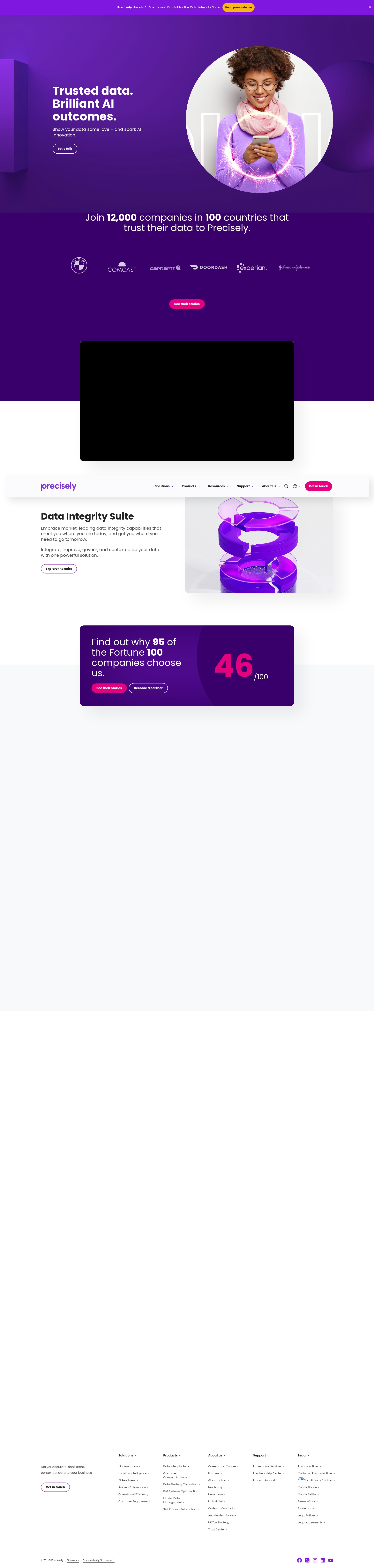 Screenshot of precisely.com