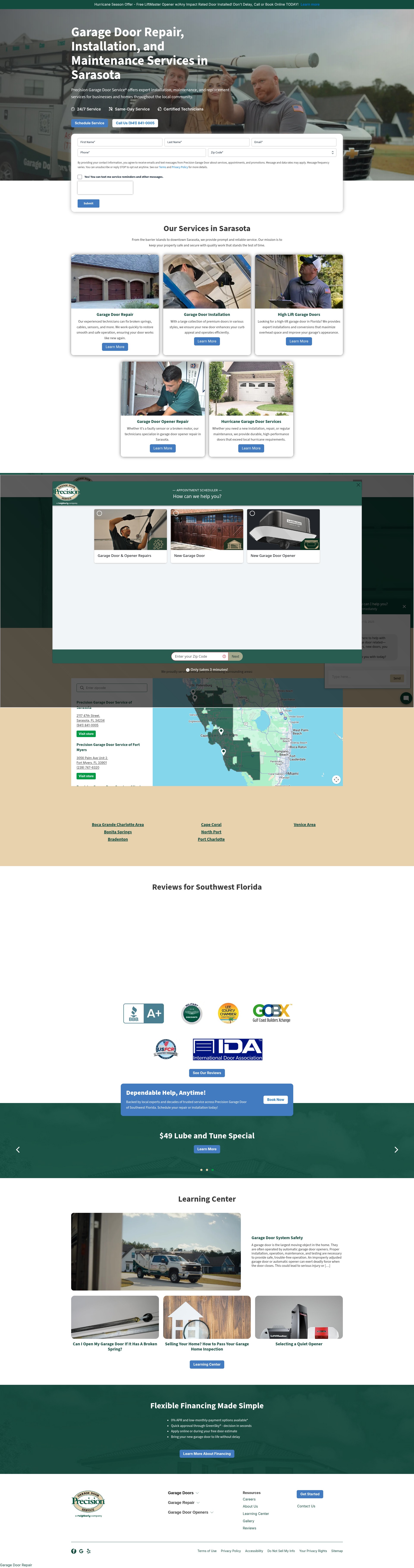 Screenshot of precisiondoor-swfl.com