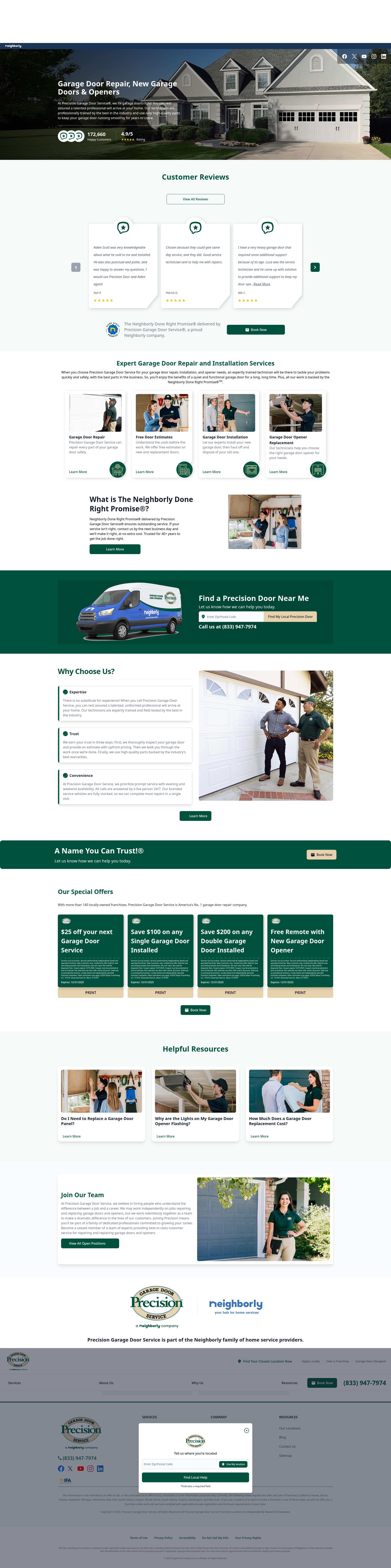 Screenshot of precisiondoor.net