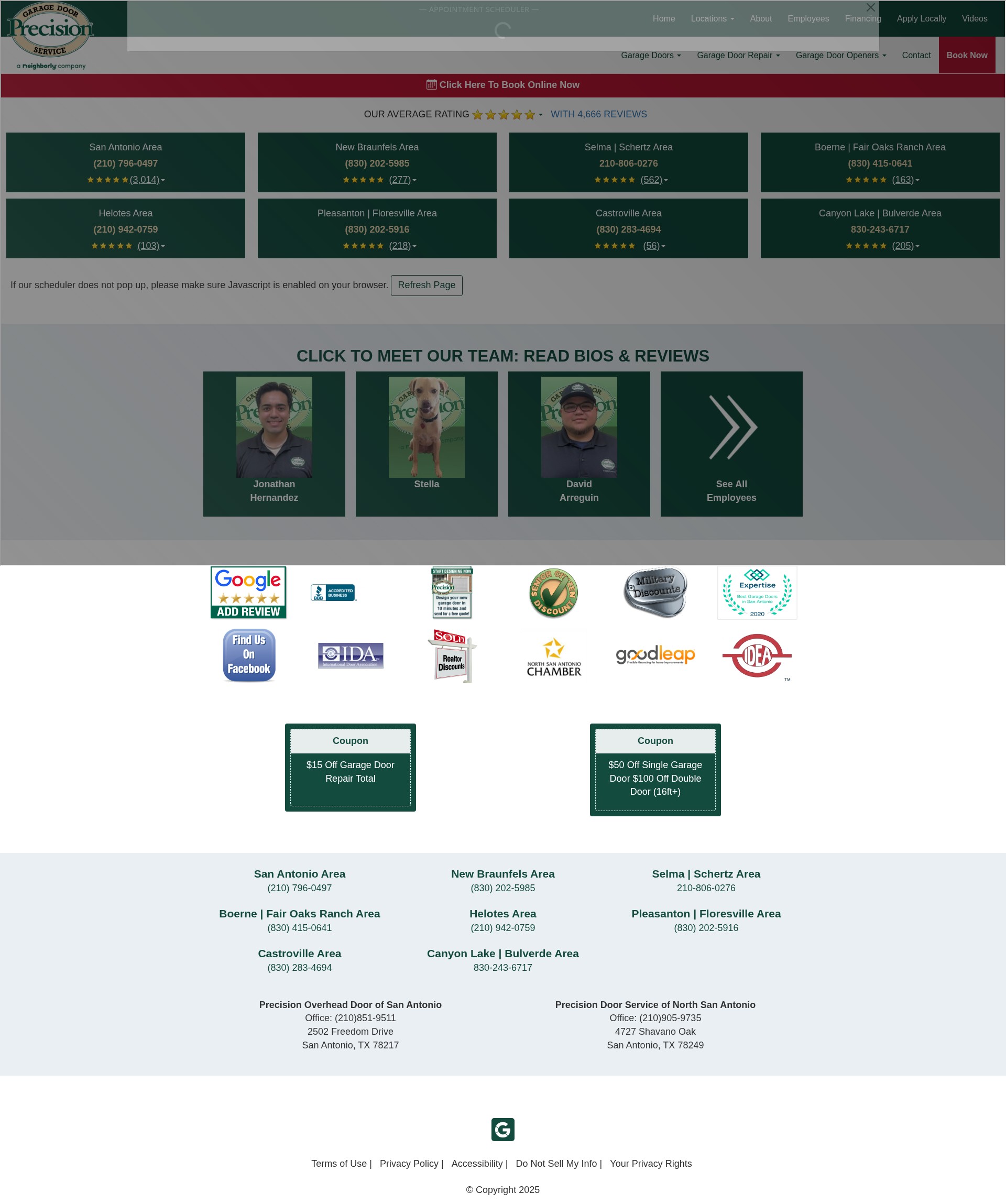 Screenshot of precisiondoorofsanantonio.com