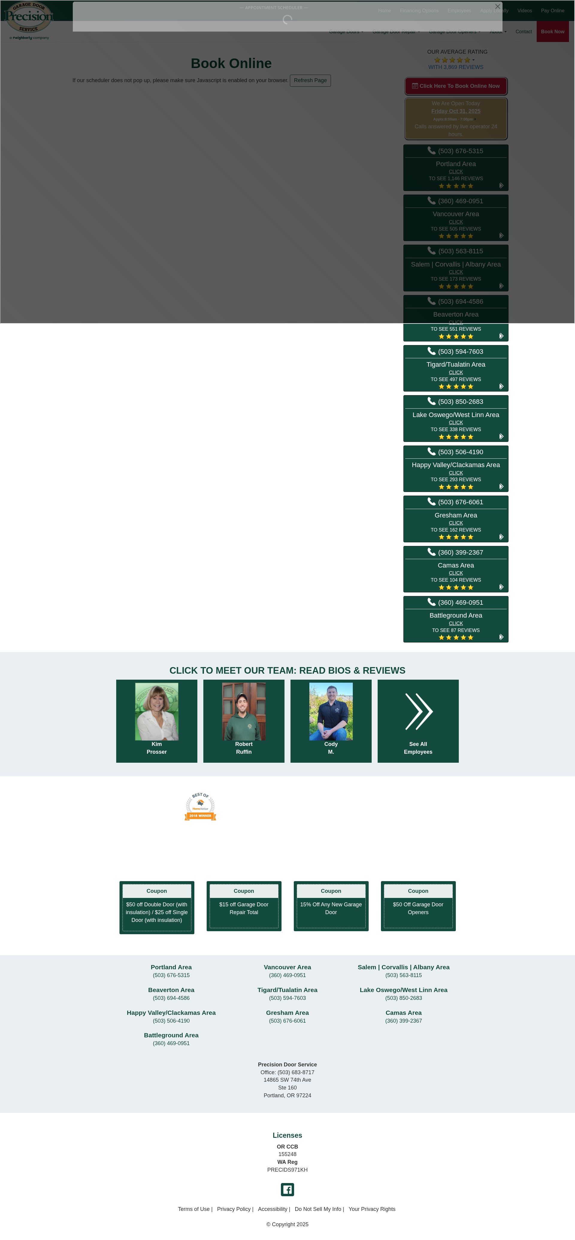 Screenshot of precisiondoorportland.com