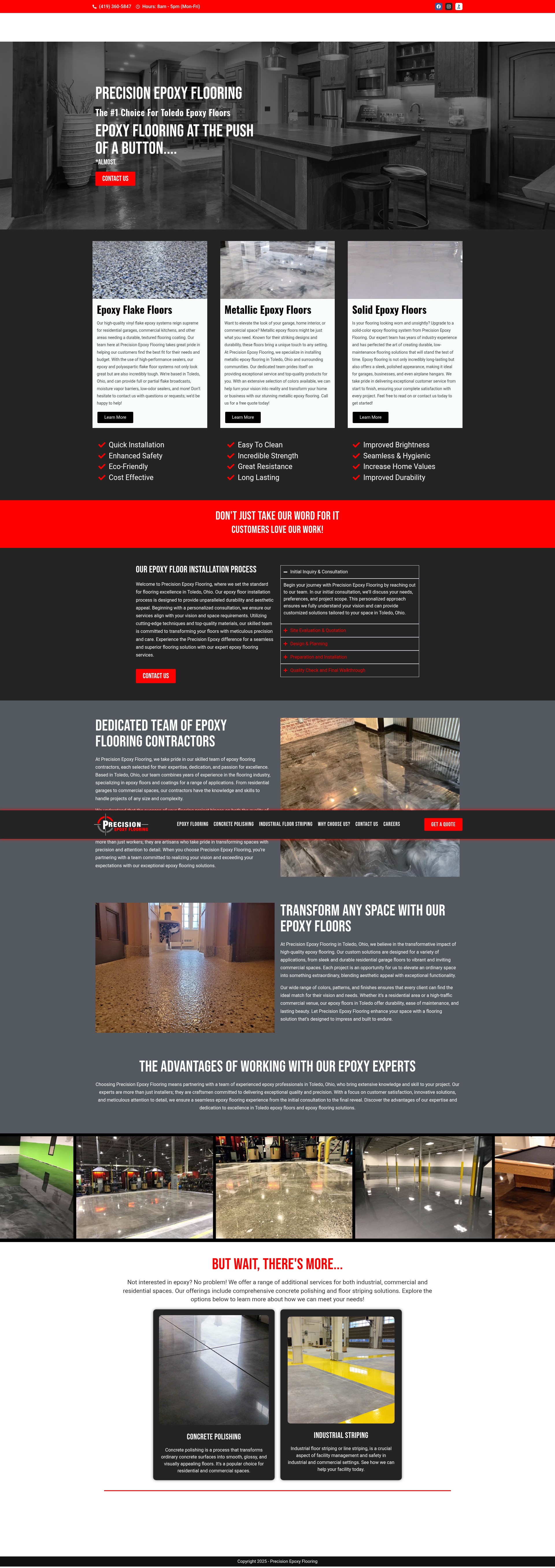 Screenshot of precisionepoxyflooring.com