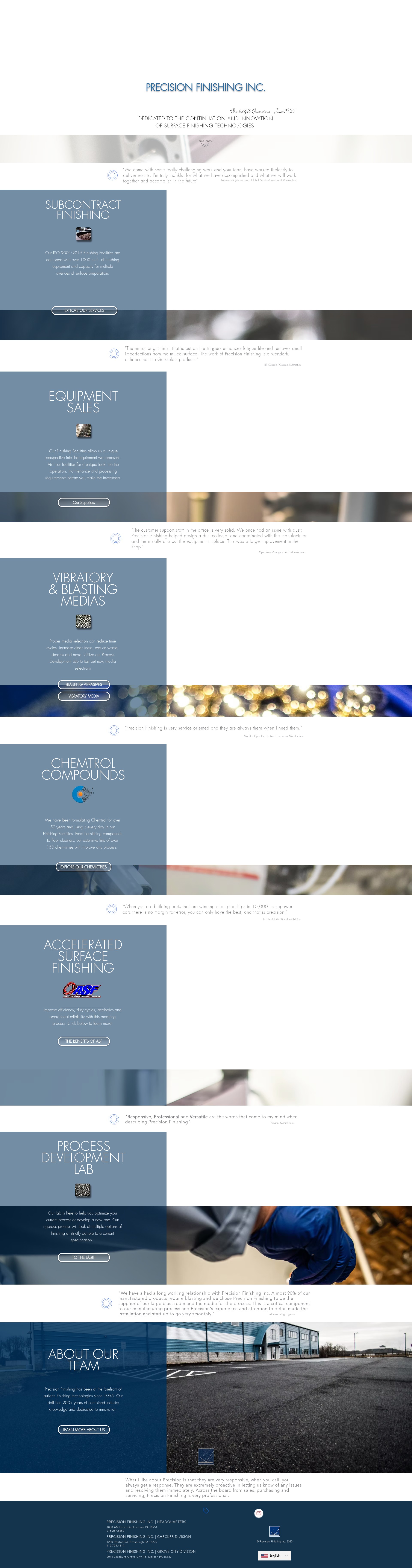 Screenshot of precisionfinishinginc.com