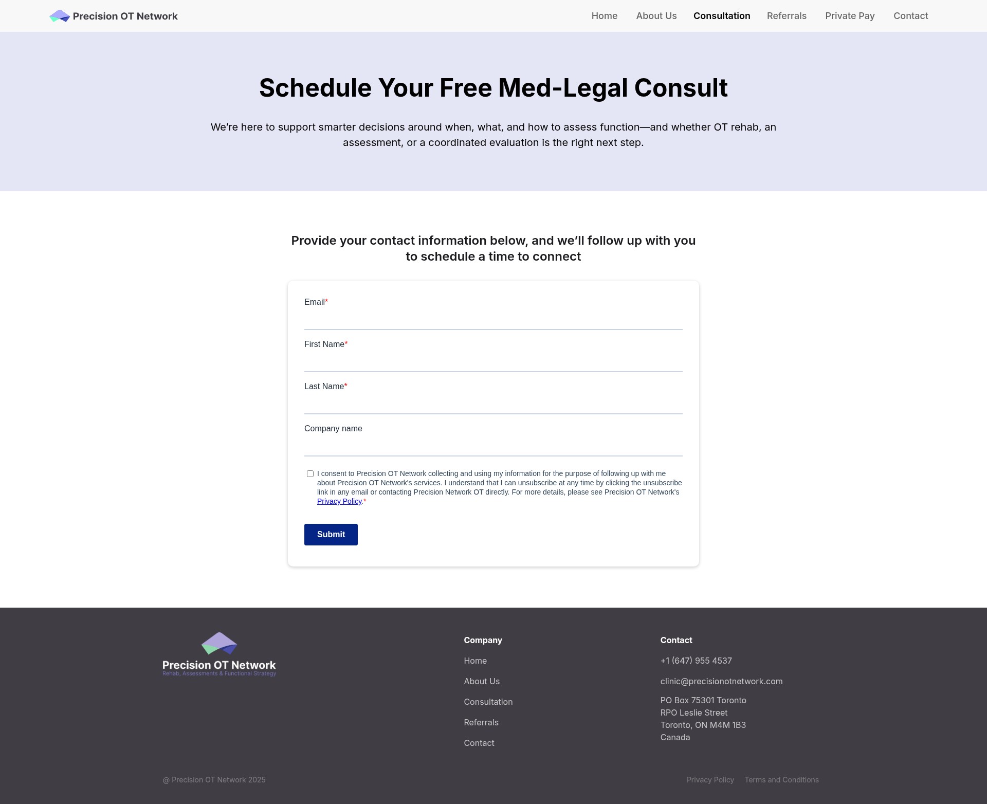 Screenshot of precisionotnetwork.com