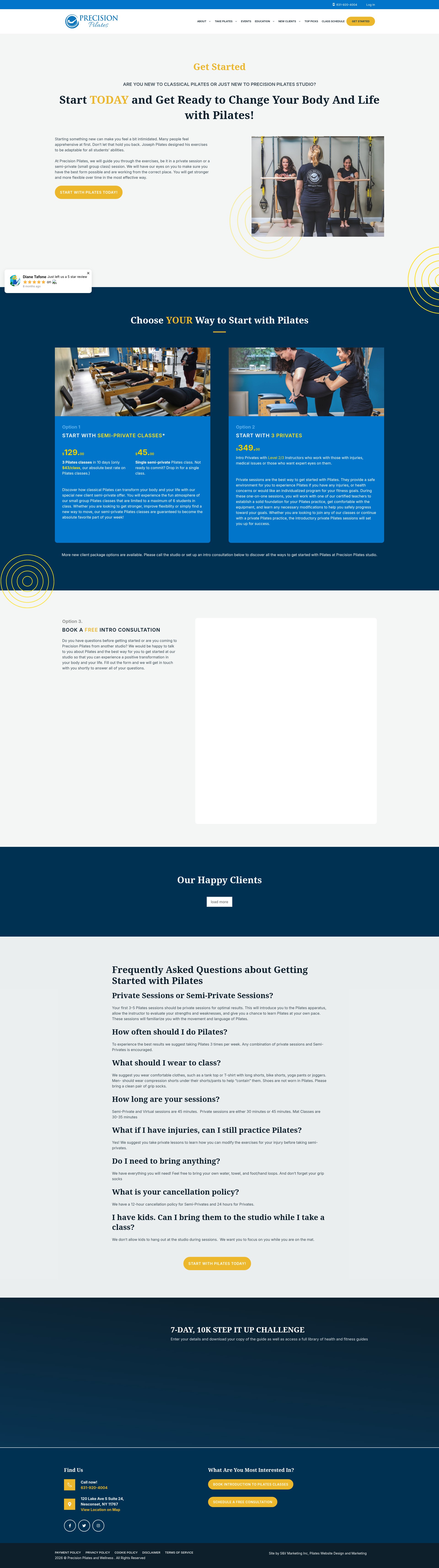 Screenshot of precisionpilatesny.com