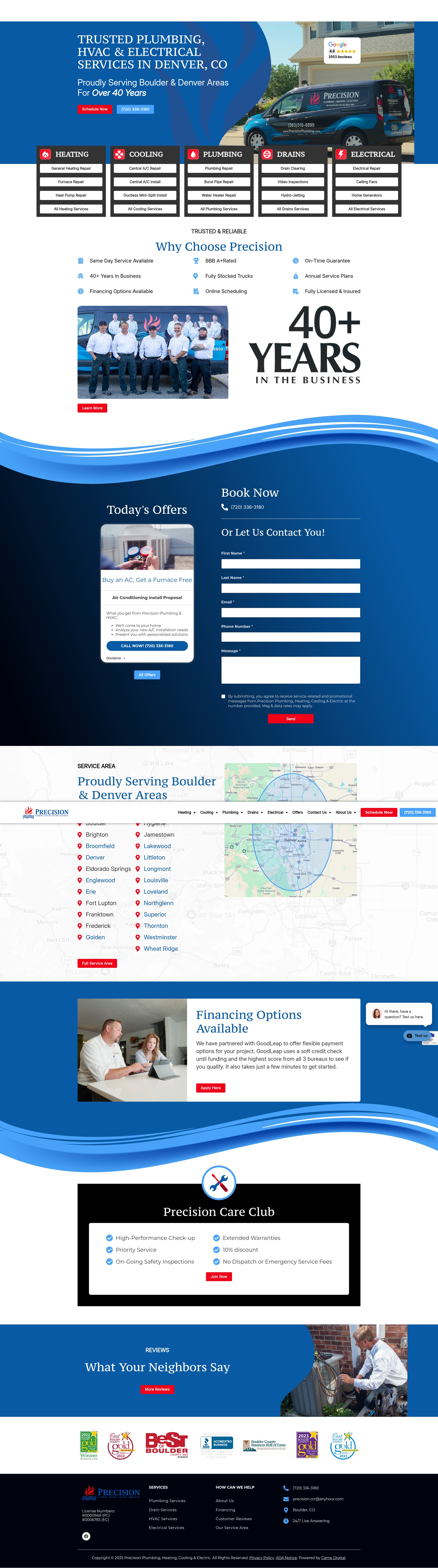 Screenshot of precisionplumbing.com