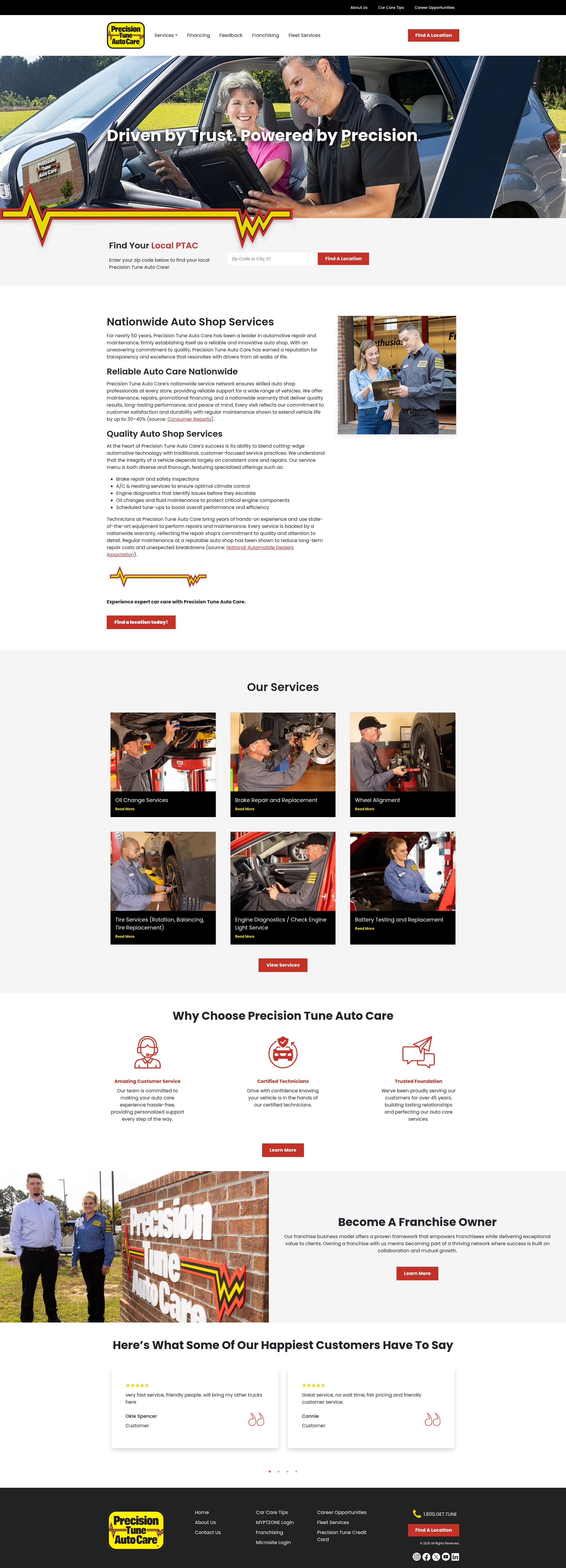 Screenshot of precisiontune.com