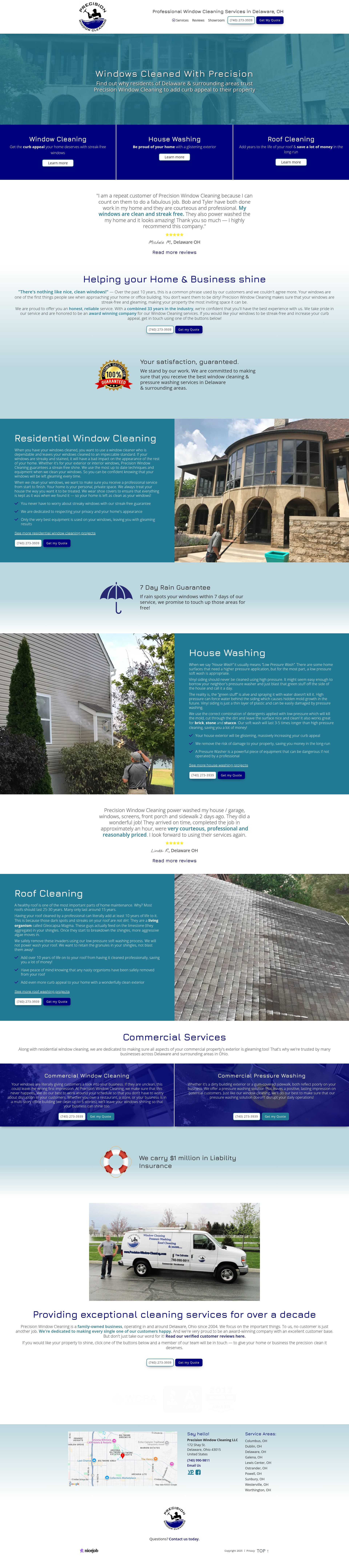 Screenshot of precisionwindowcleaningco.com