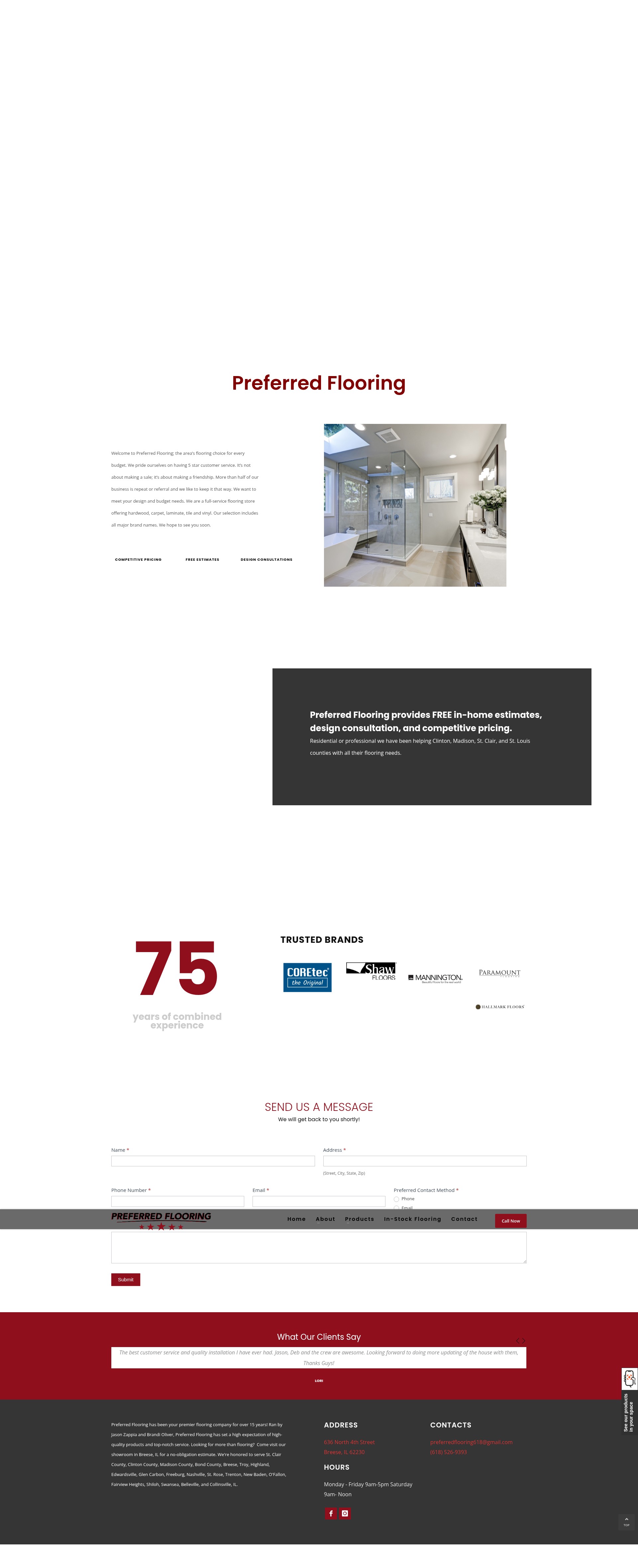 Screenshot of preferred-flooring.com