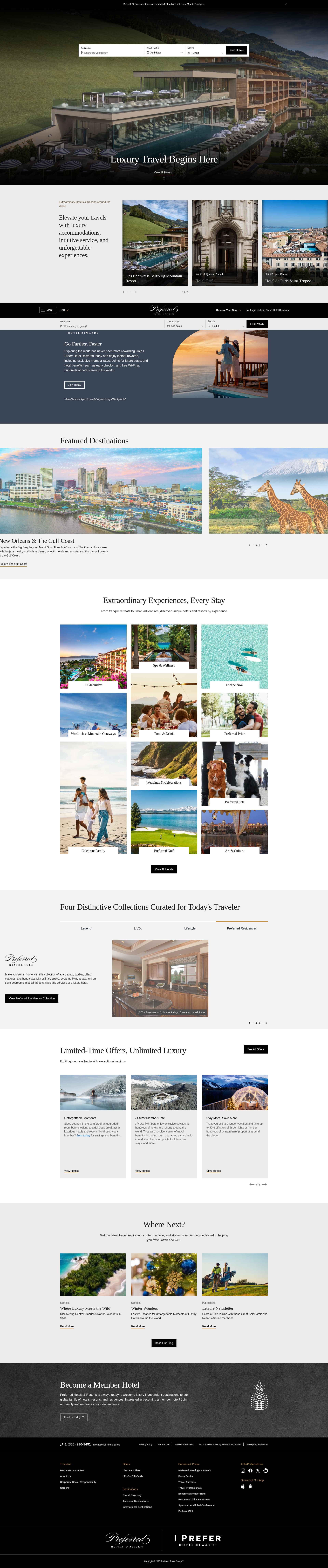 Screenshot of preferredhotels.com