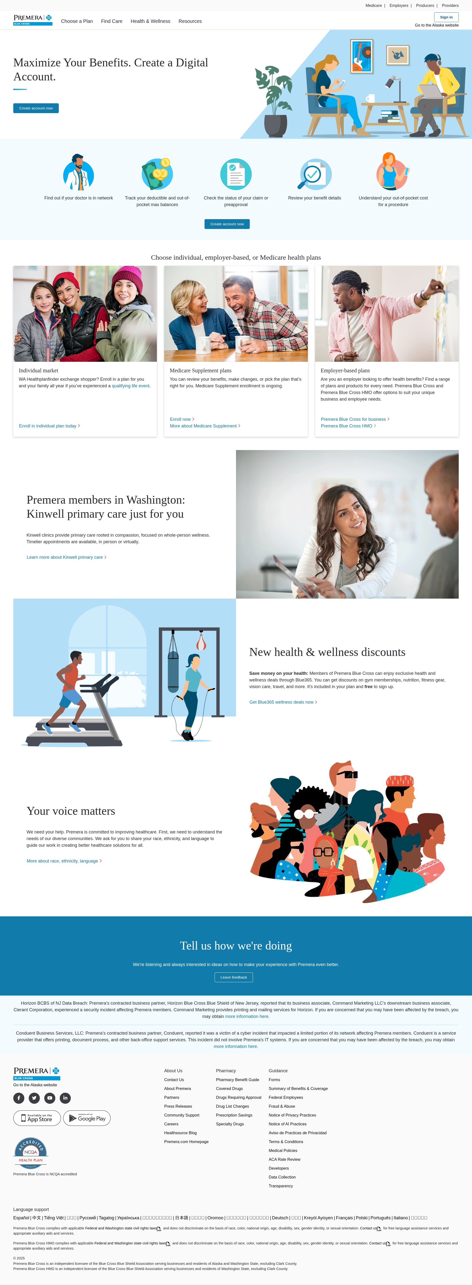 Screenshot of premera.com
