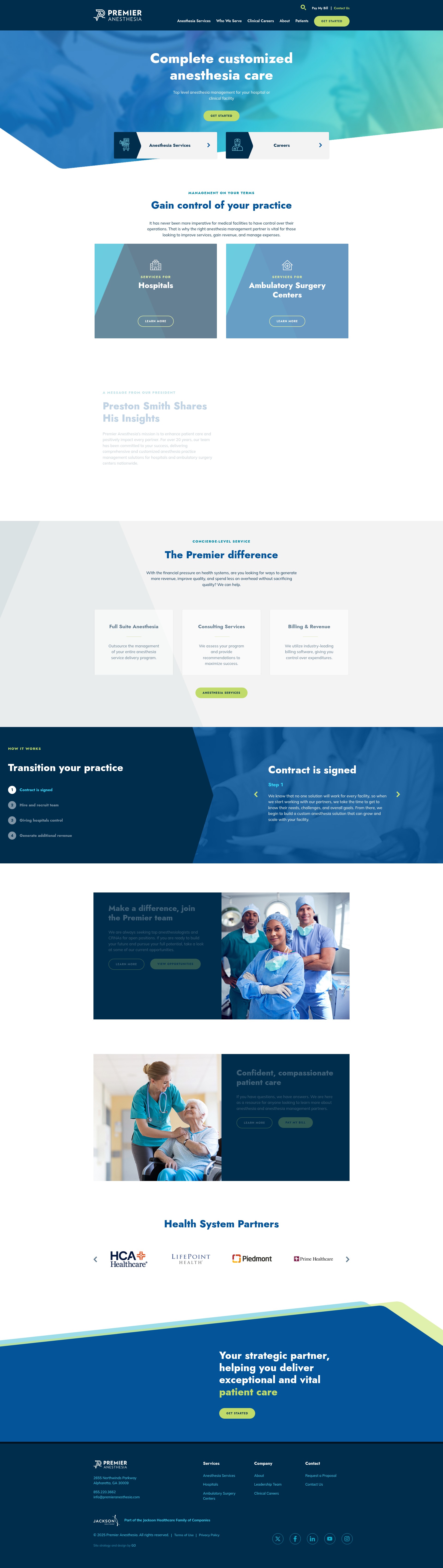 Screenshot of premieranesthesia.com